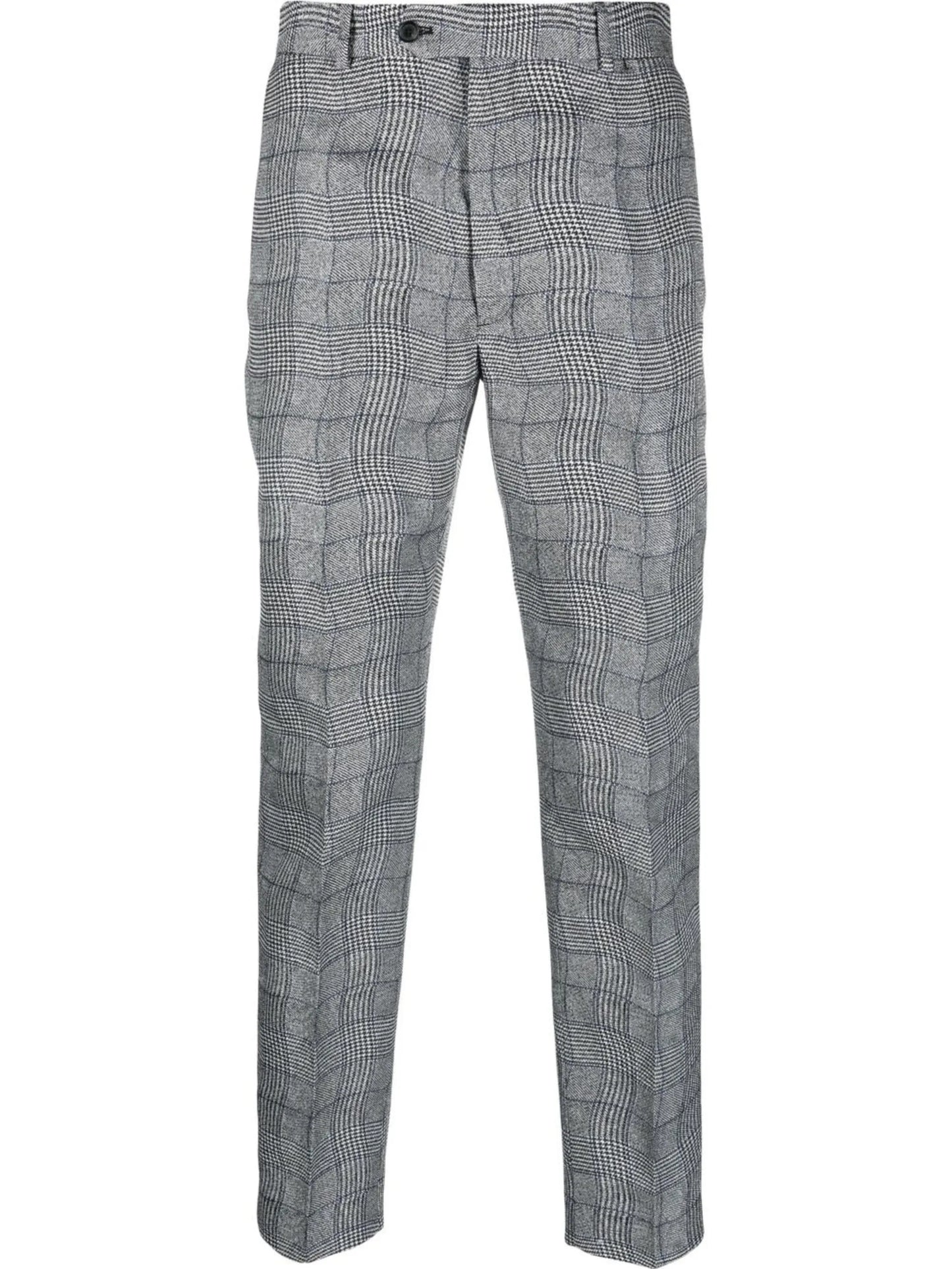 wavy checkered pattern trousers