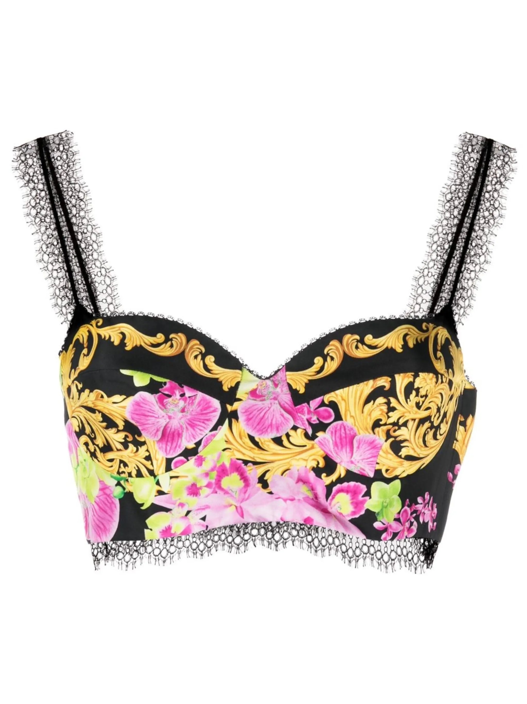 Medusa Orchid-print bustier top