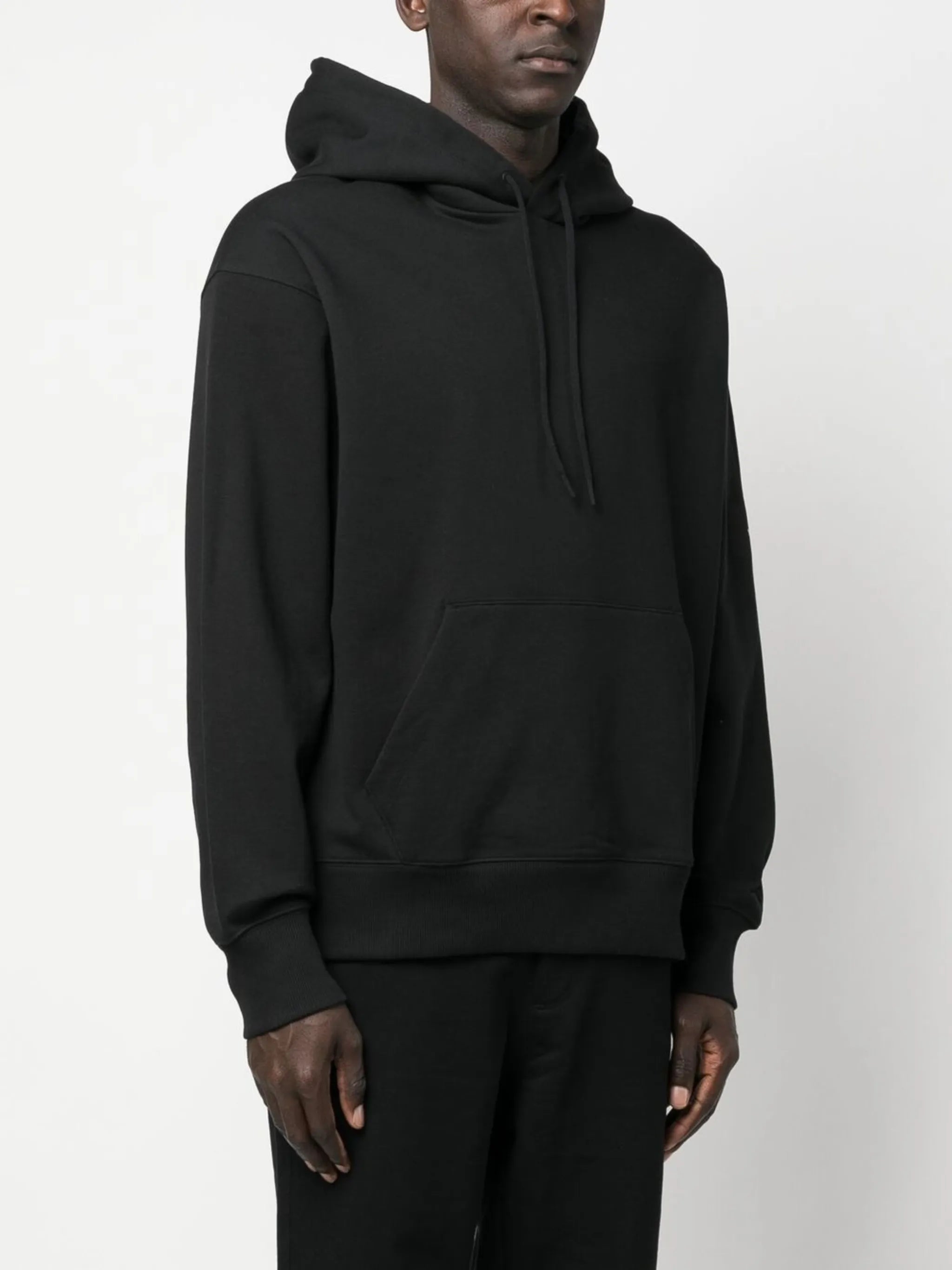 drop-shoulder drawstring hoodie