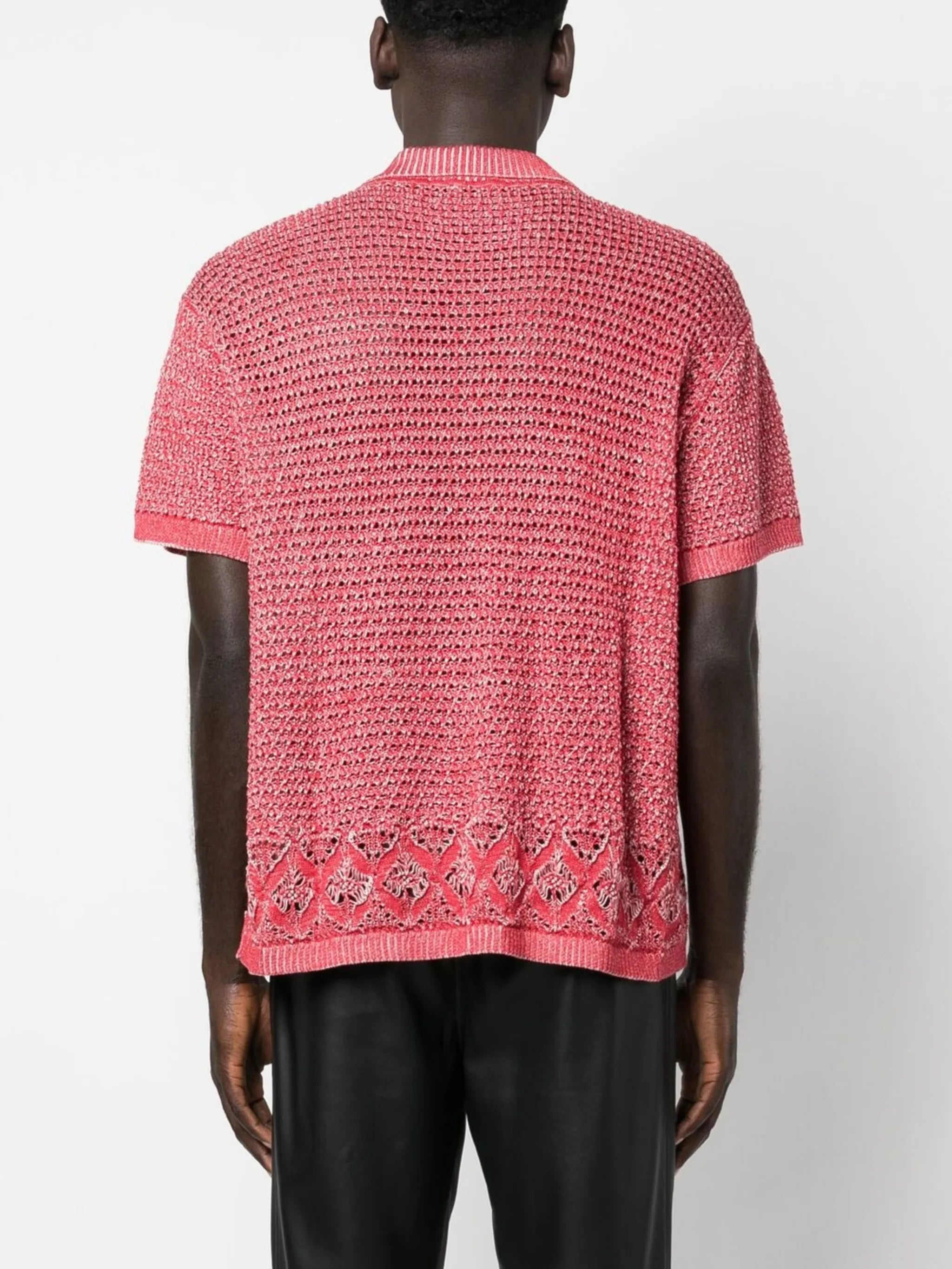 short-sleeve knitted shirt