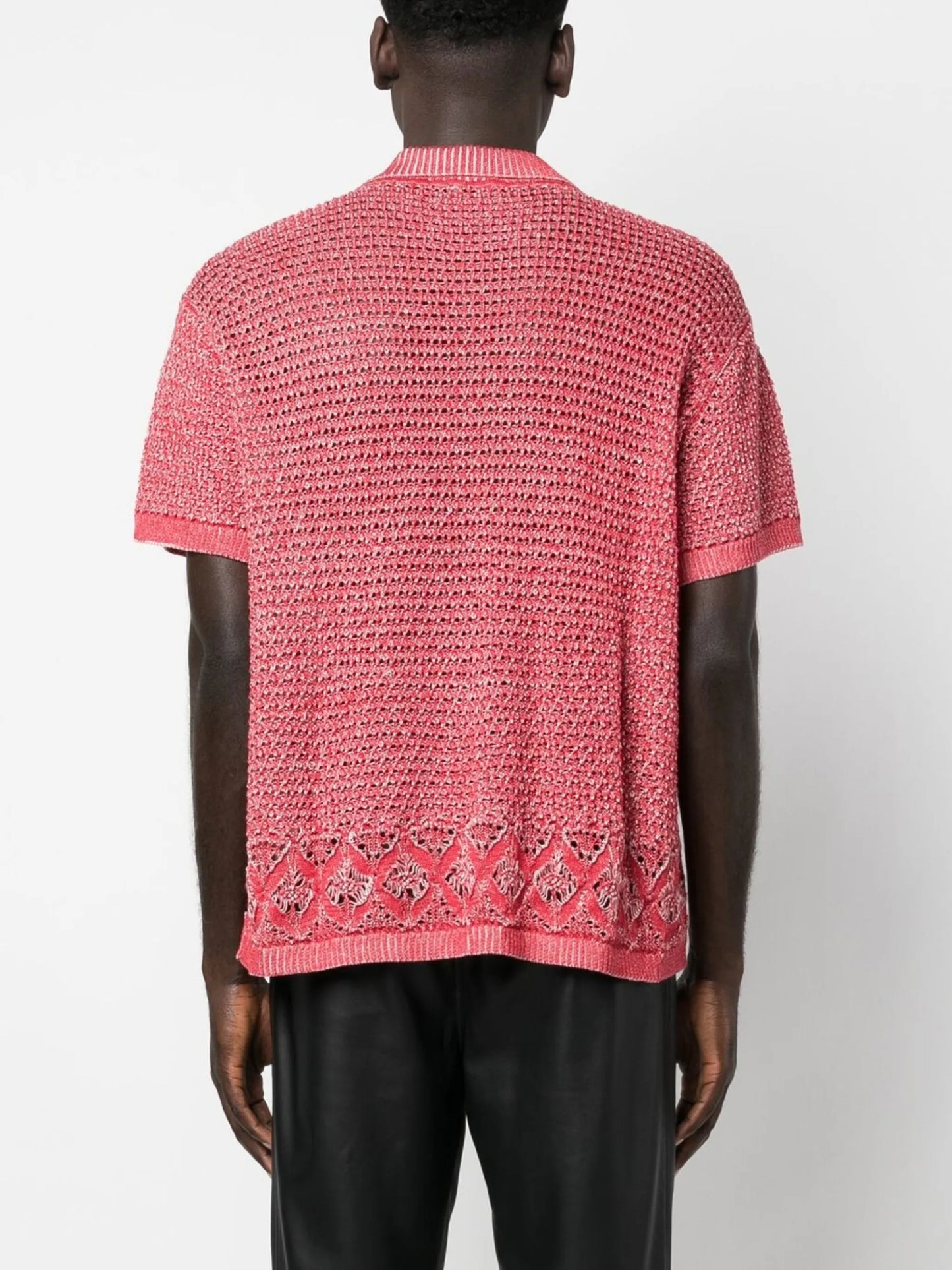 short-sleeve knitted shirt
