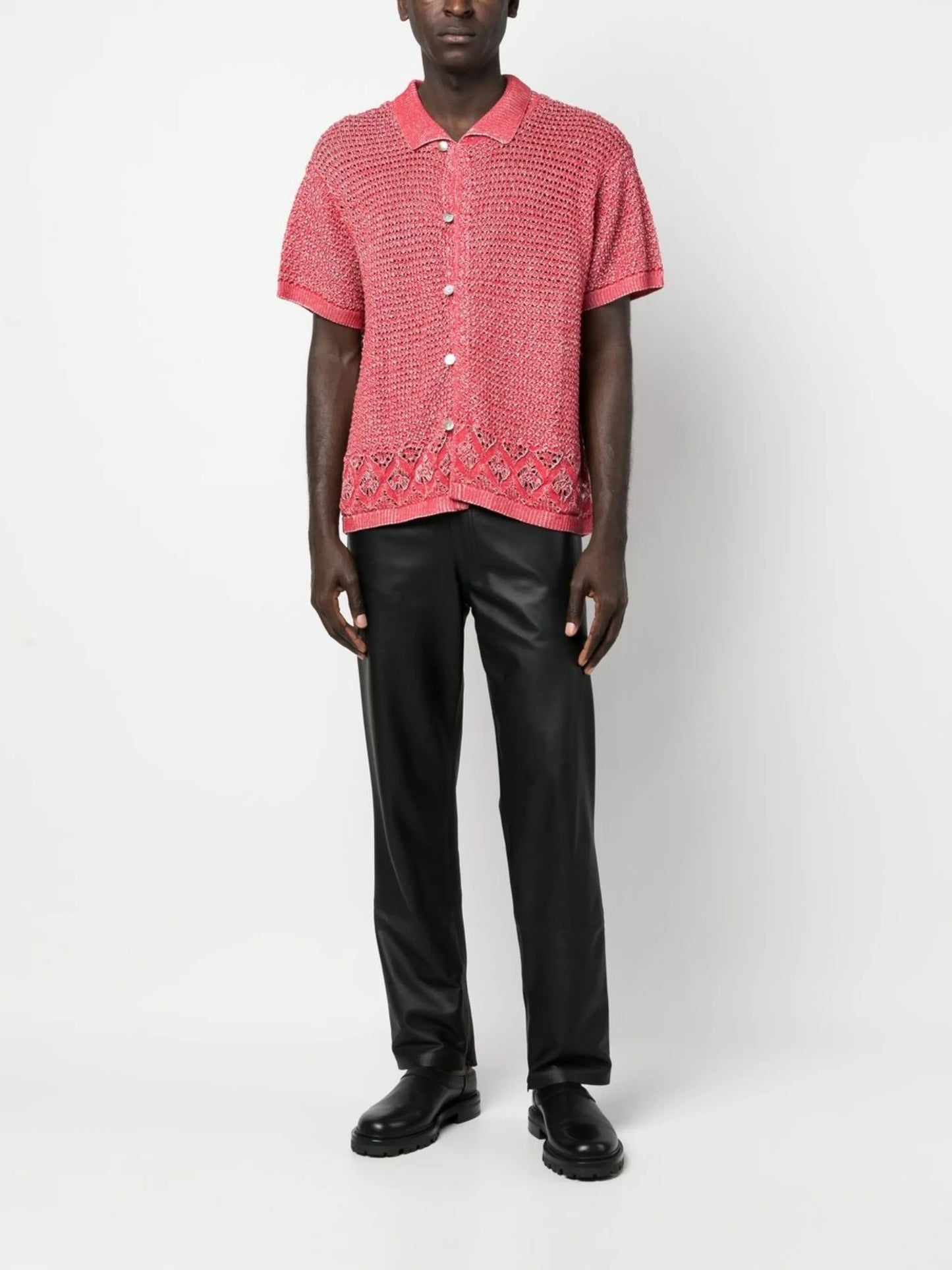 short-sleeve knitted shirt