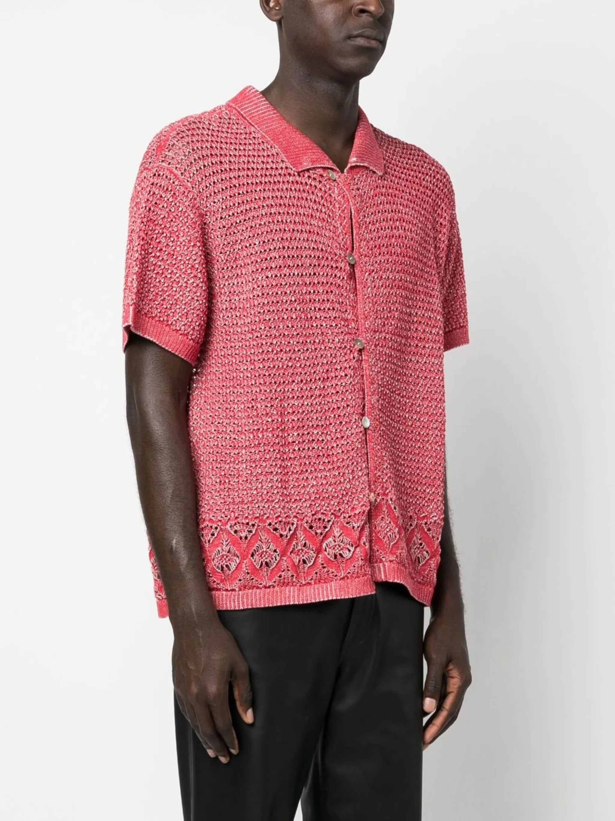 short-sleeve knitted shirt