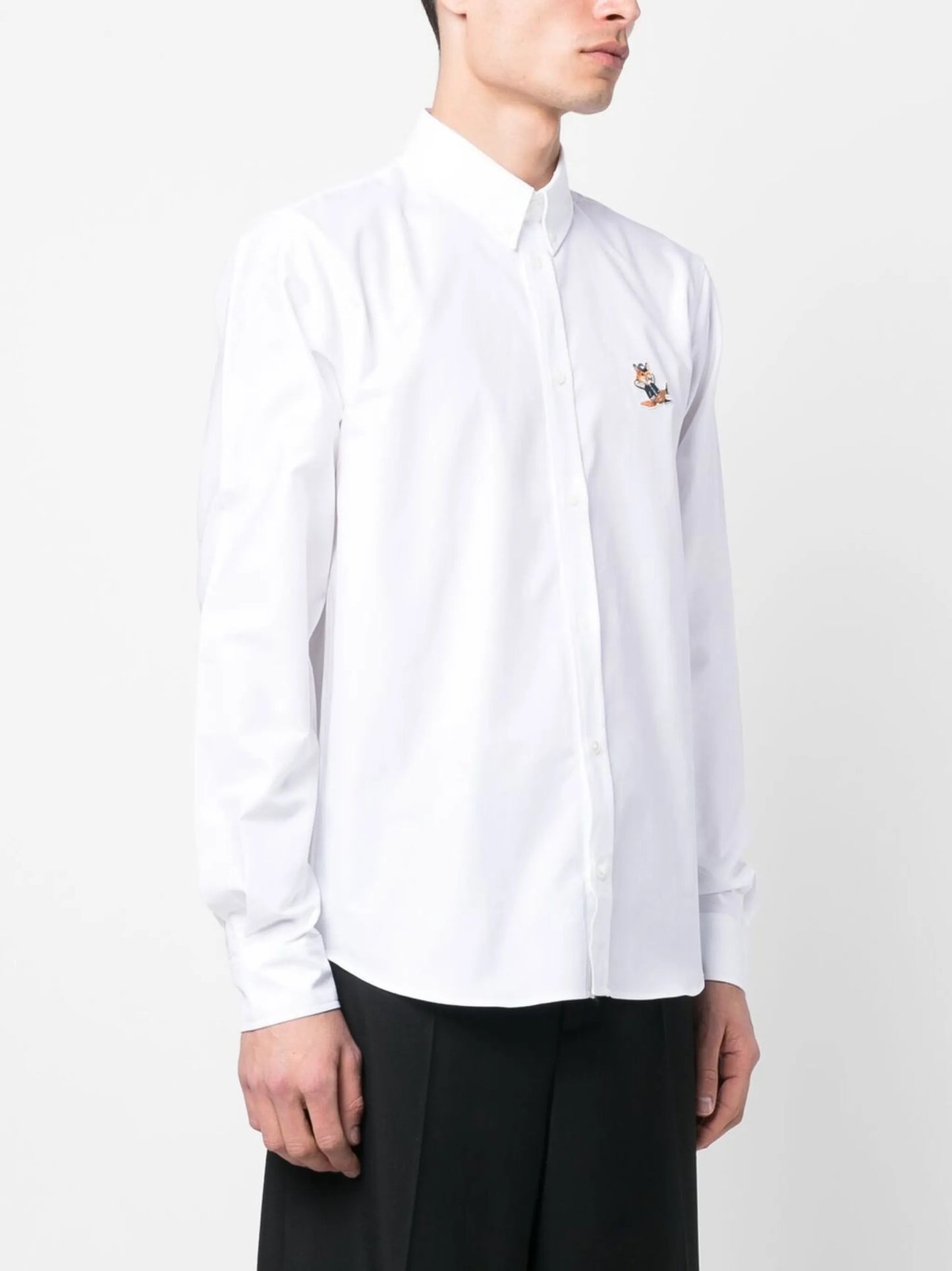 fox-patch long-sleeve shirt