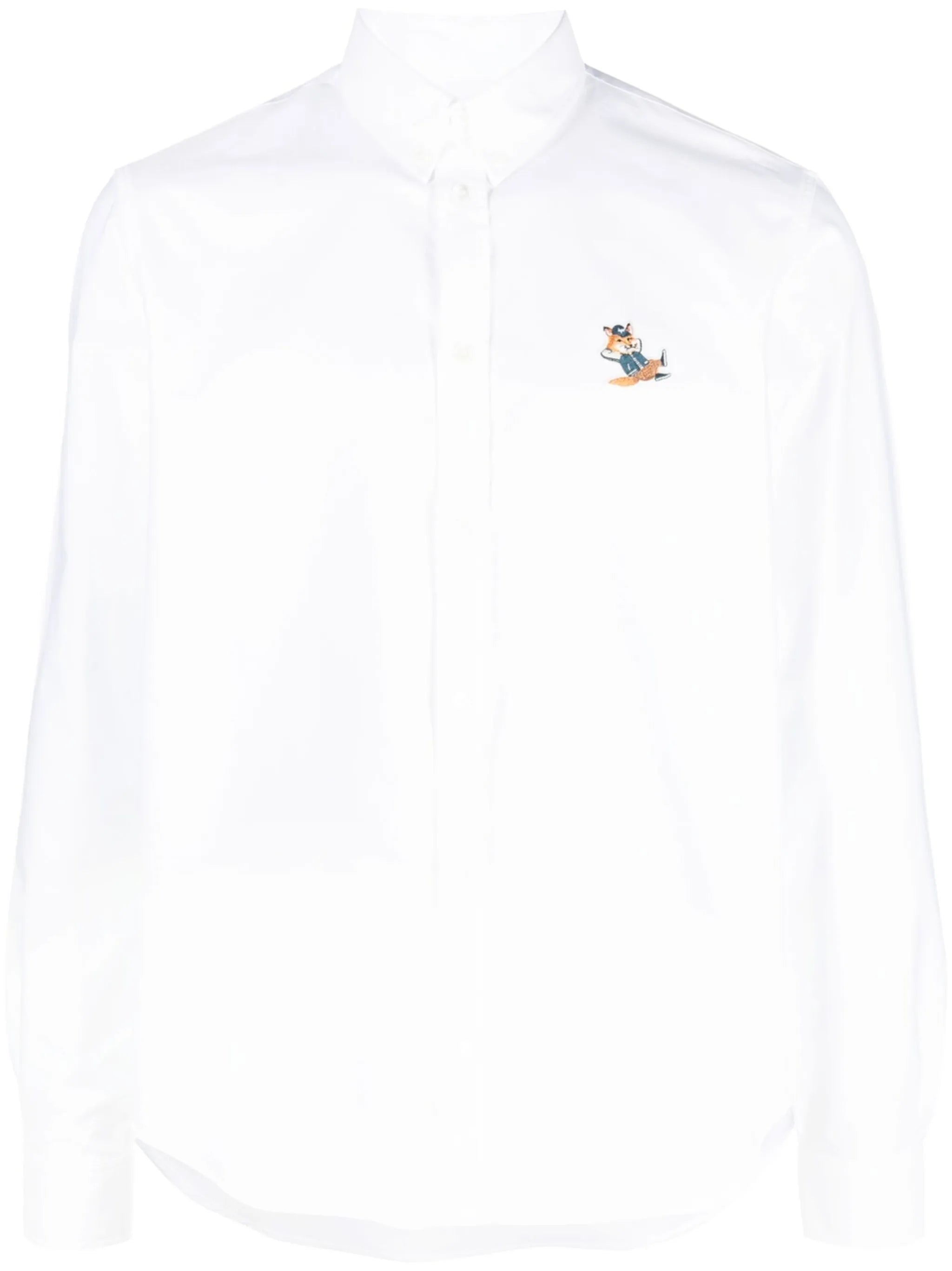 fox-patch long-sleeve shirt
