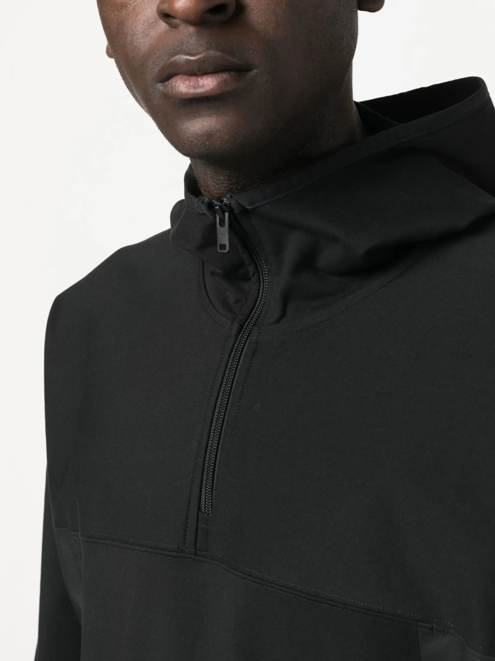 half-zip fastening hoodie