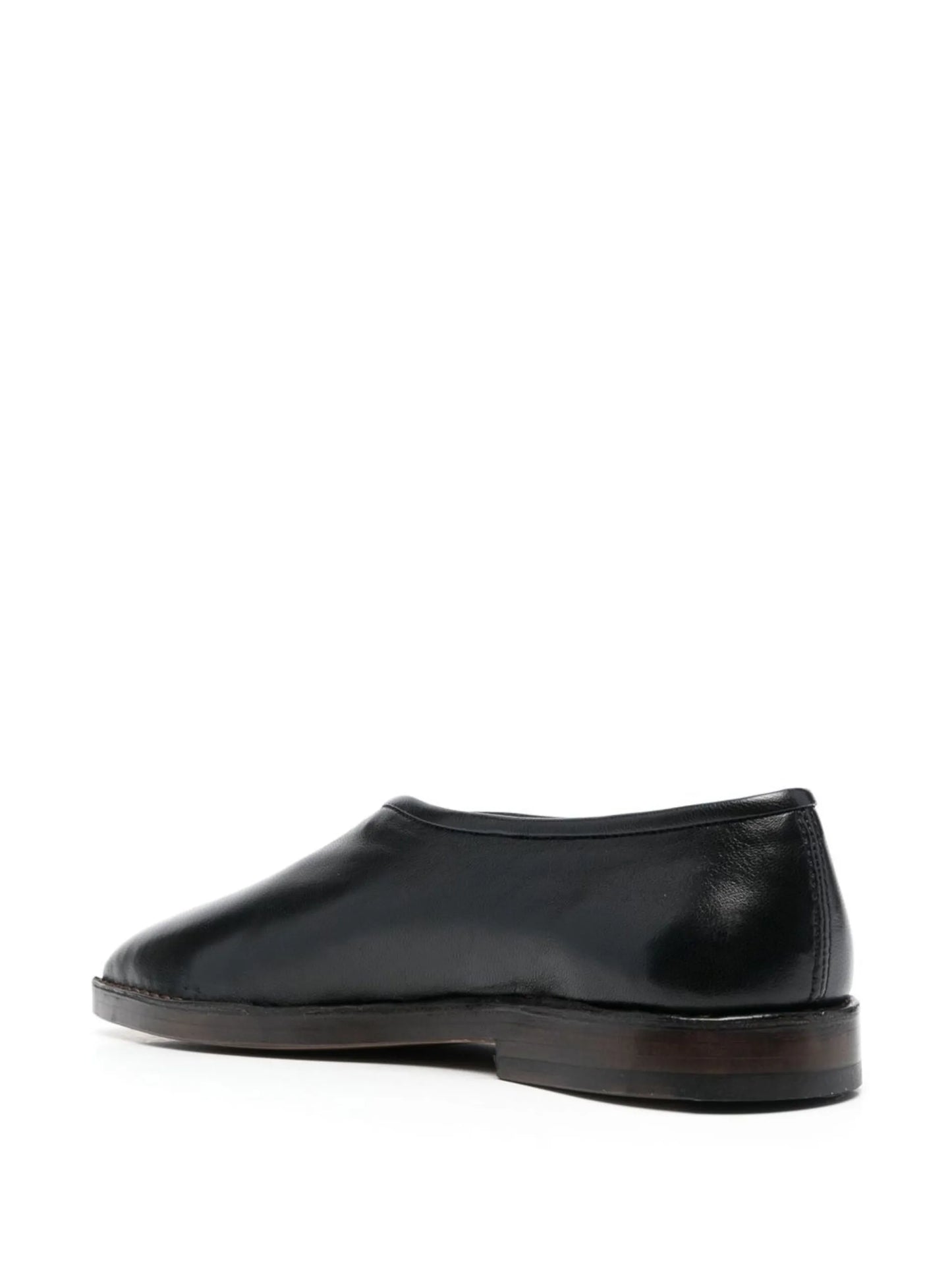 square-toe leather loafers