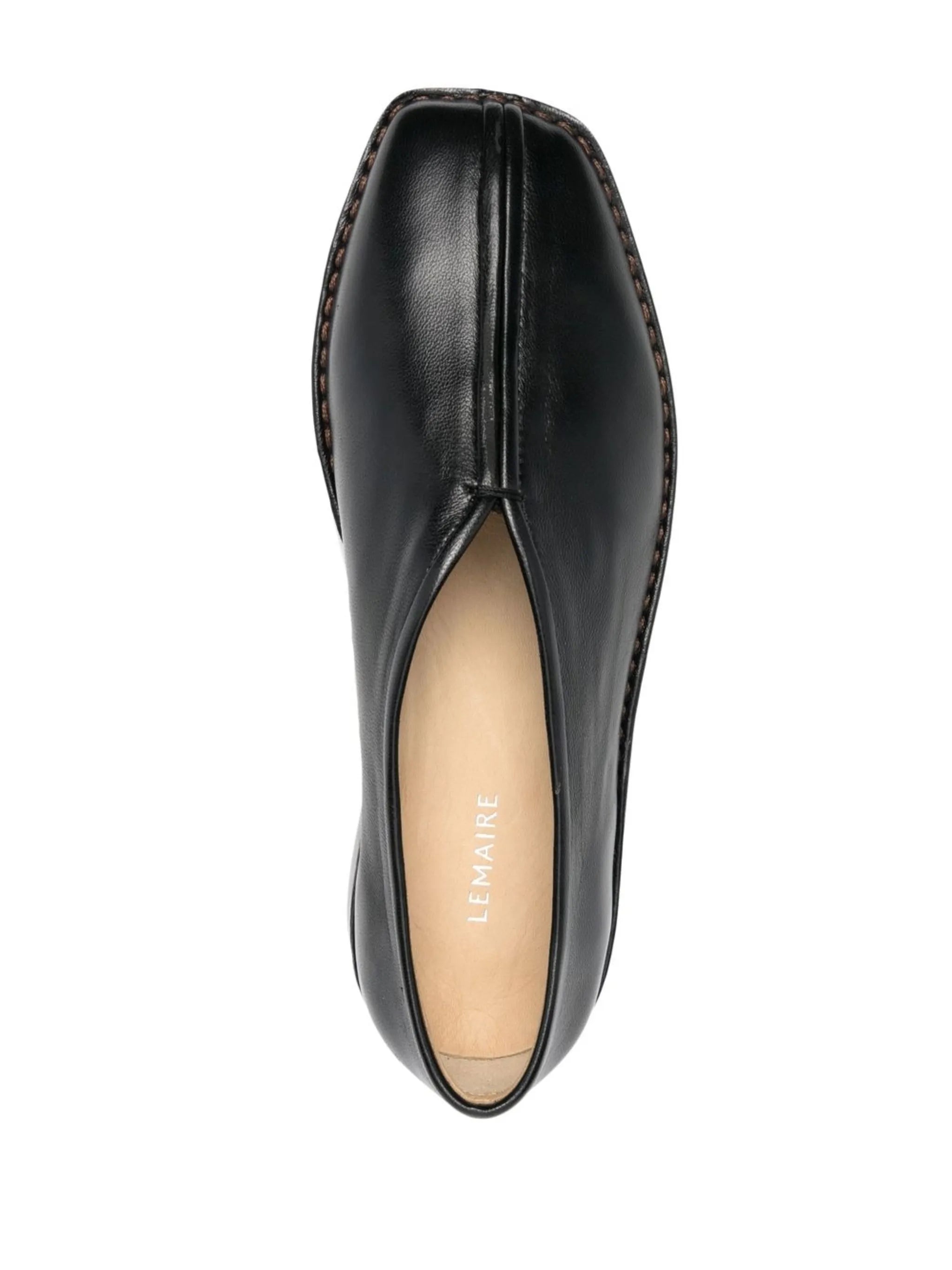 square-toe leather loafers