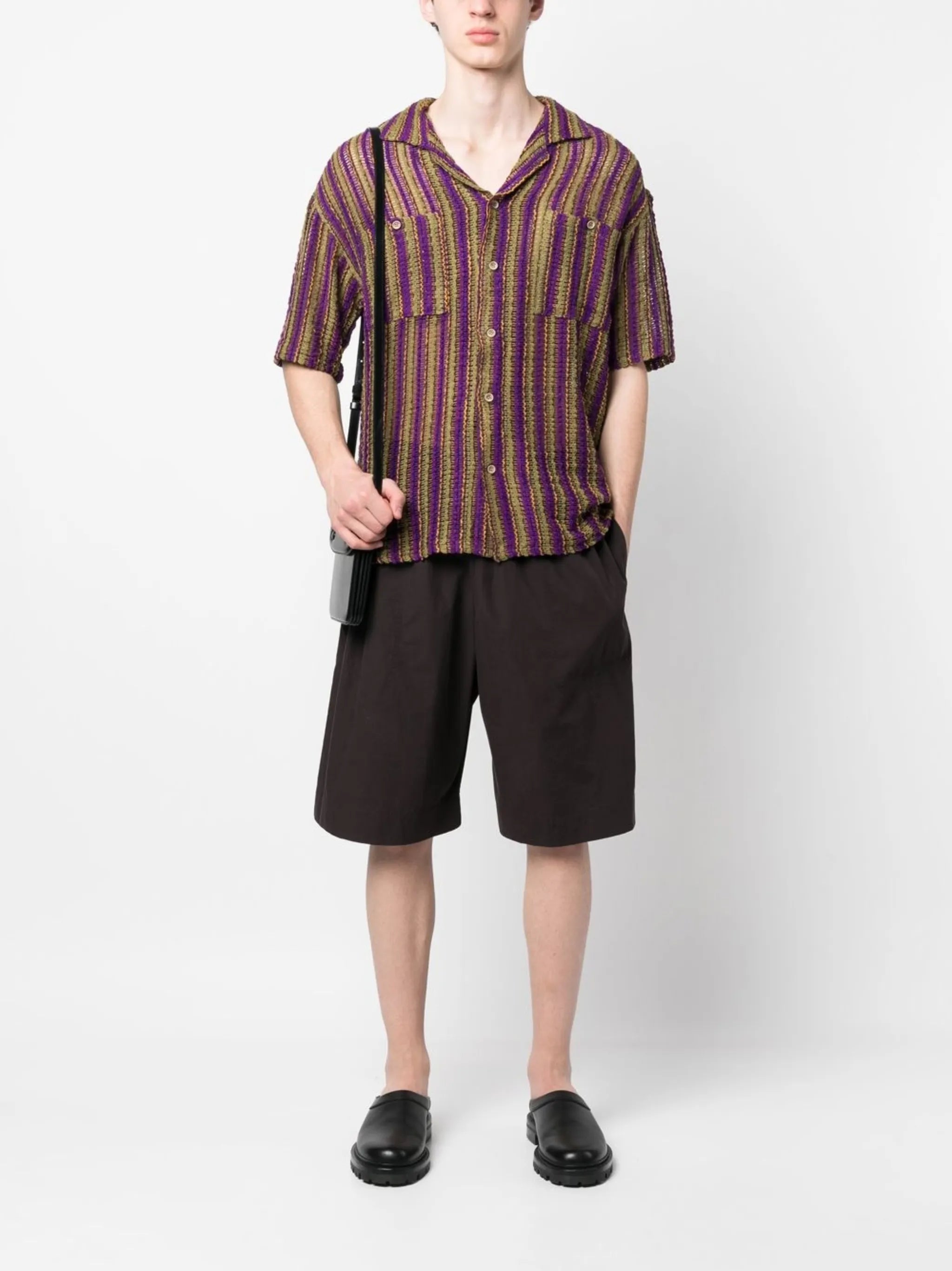 short-sleeve knitted shirt