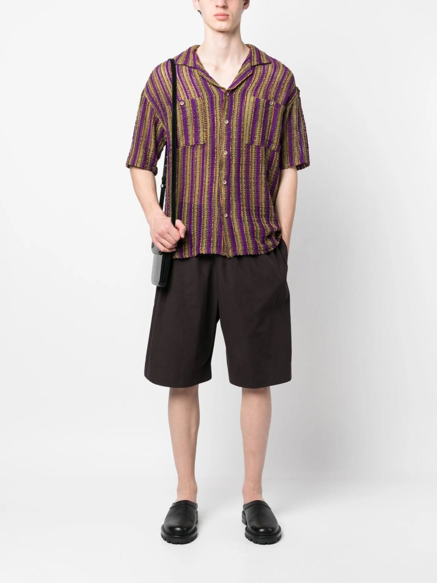 short-sleeve knitted shirt