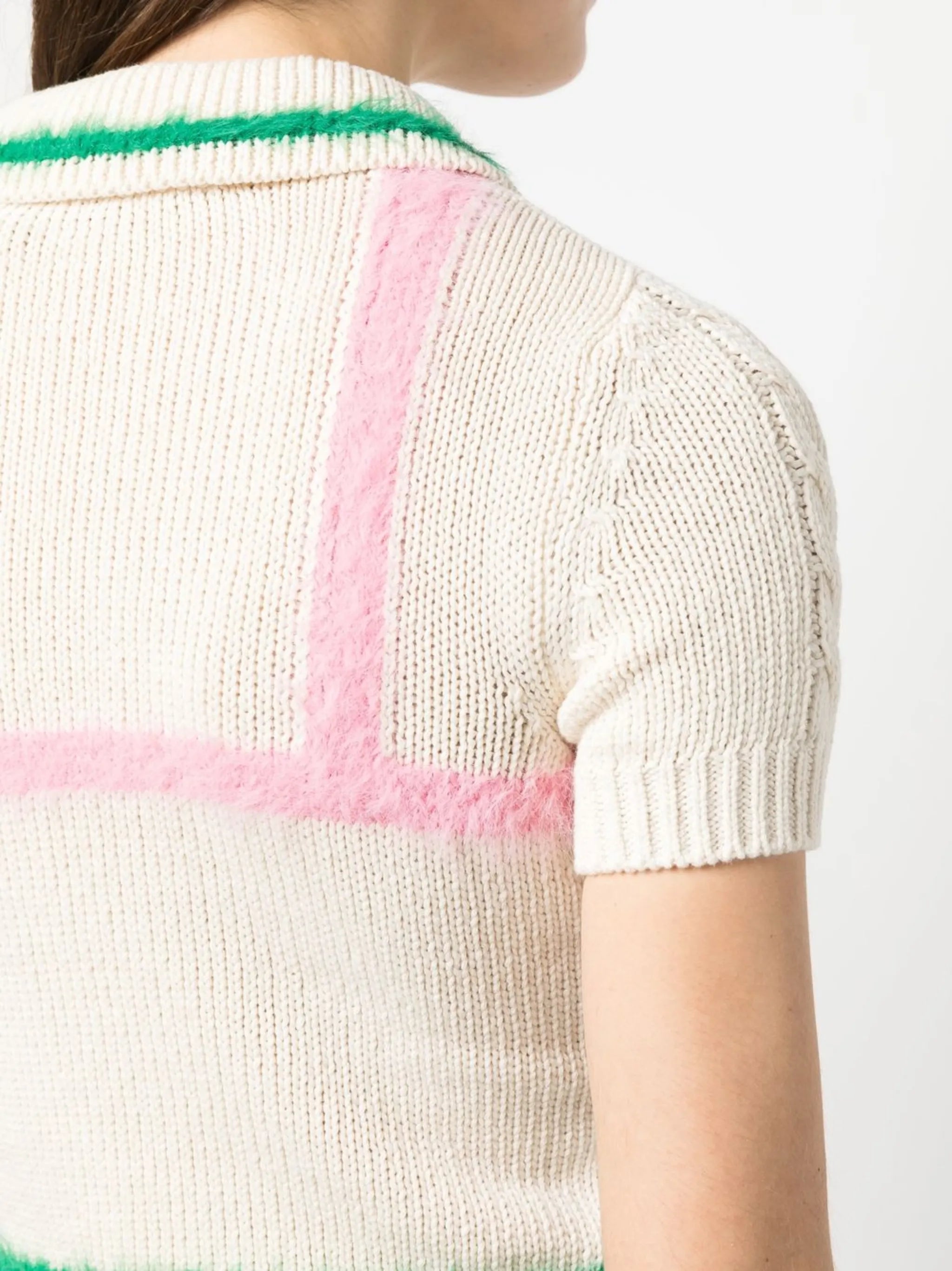 intarsia knit cropped top