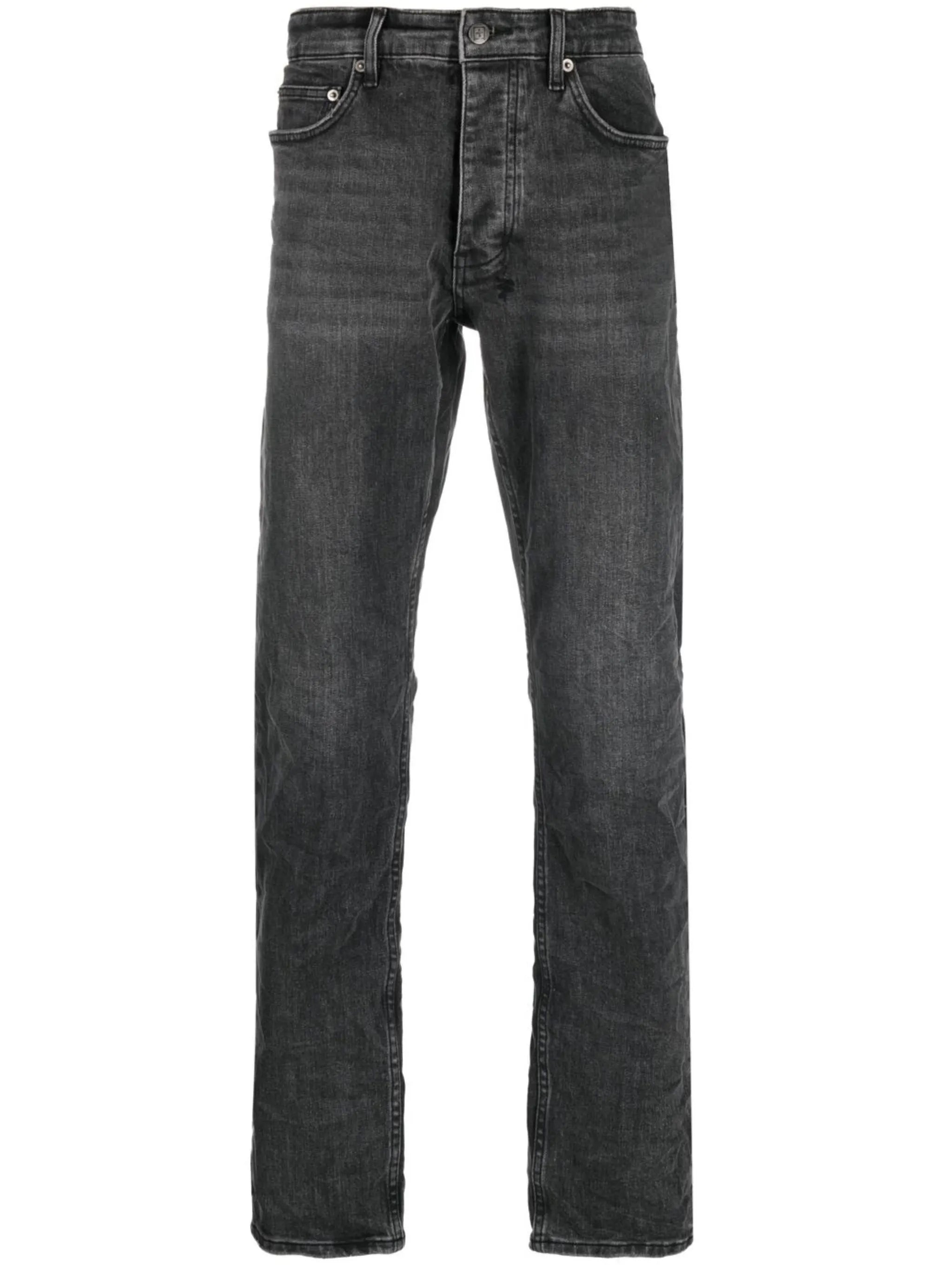 straight-leg washed jeans