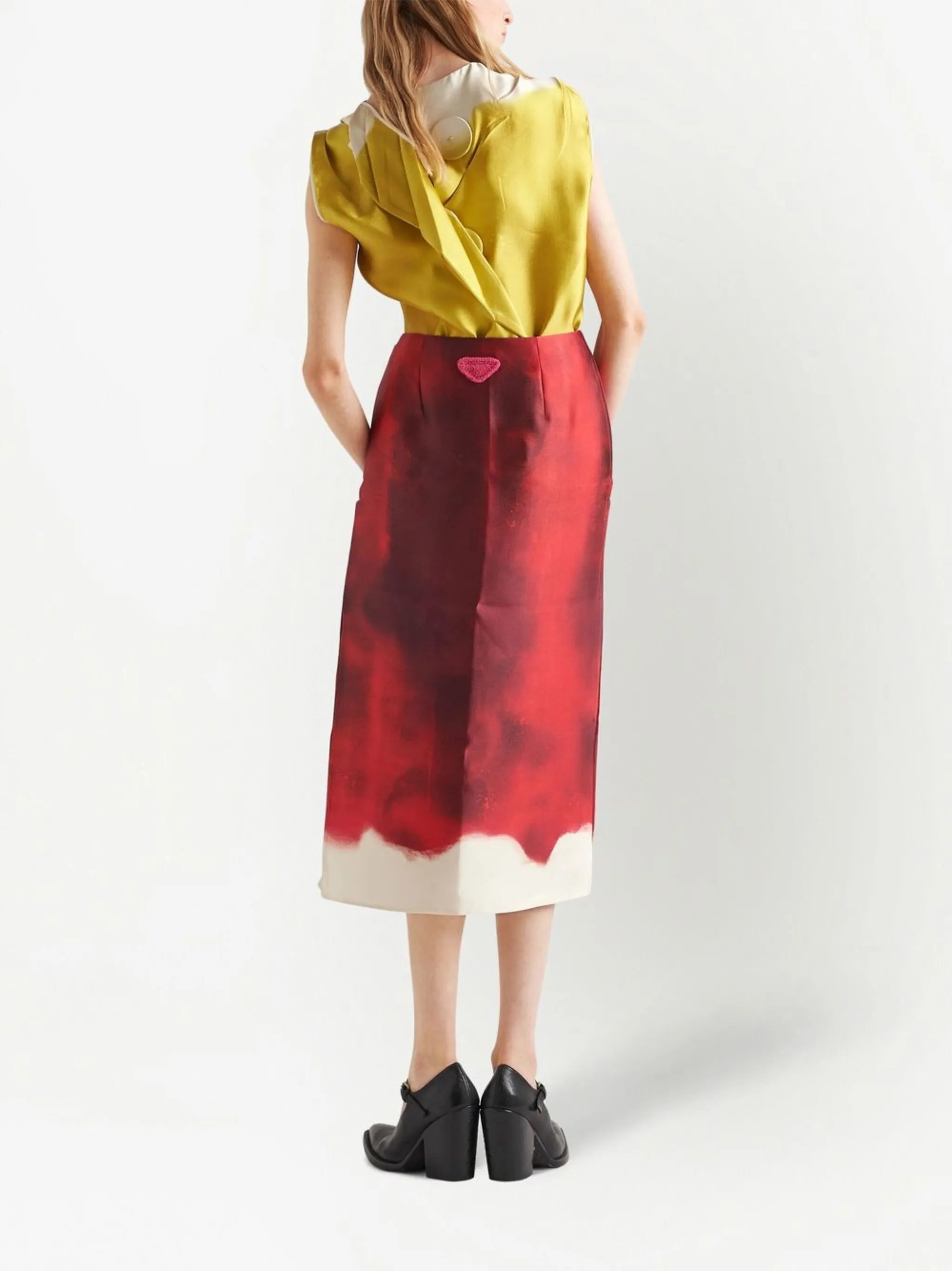 two-tone silk satin blouse