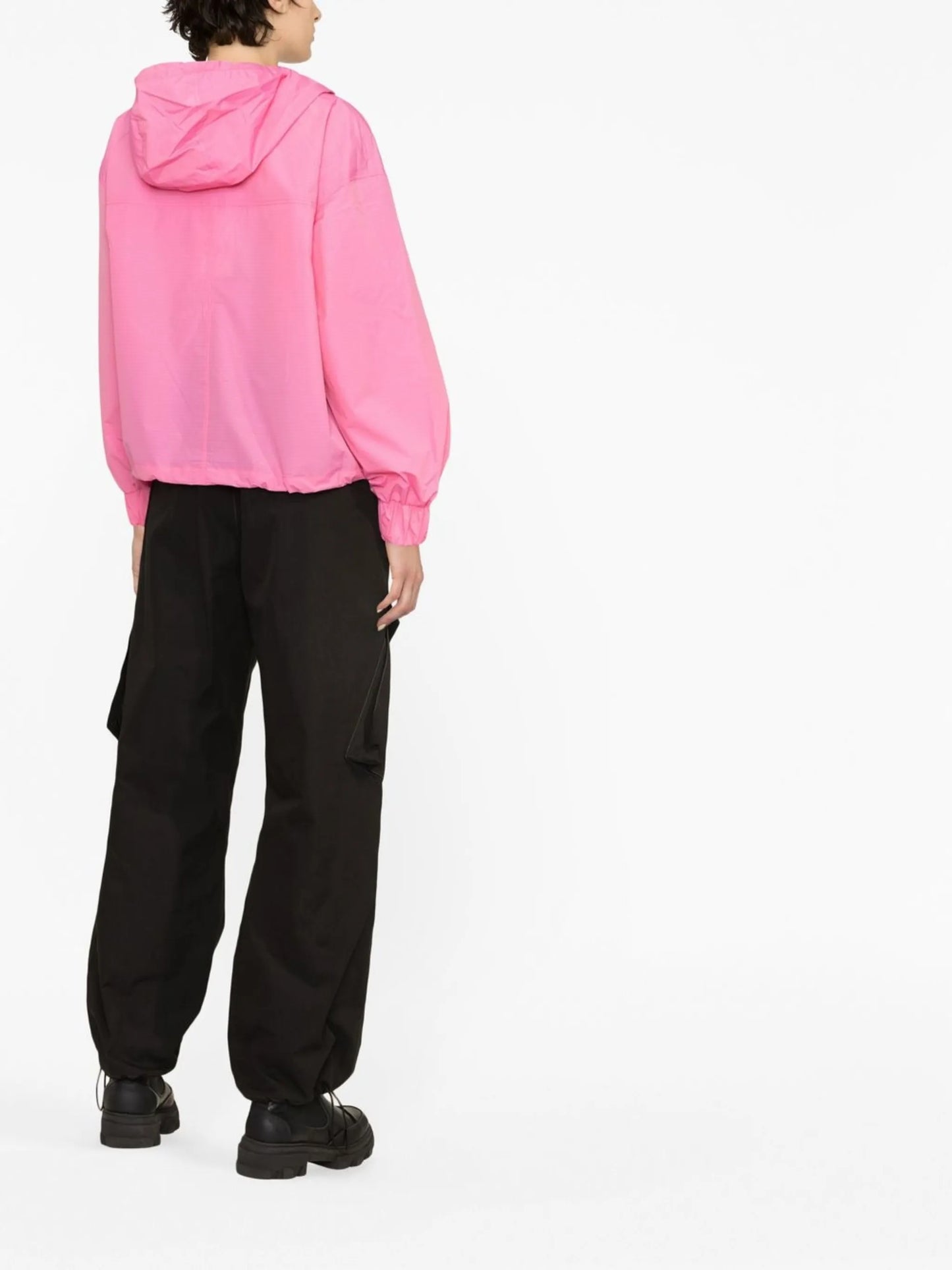 logo-print hooded windbreaker