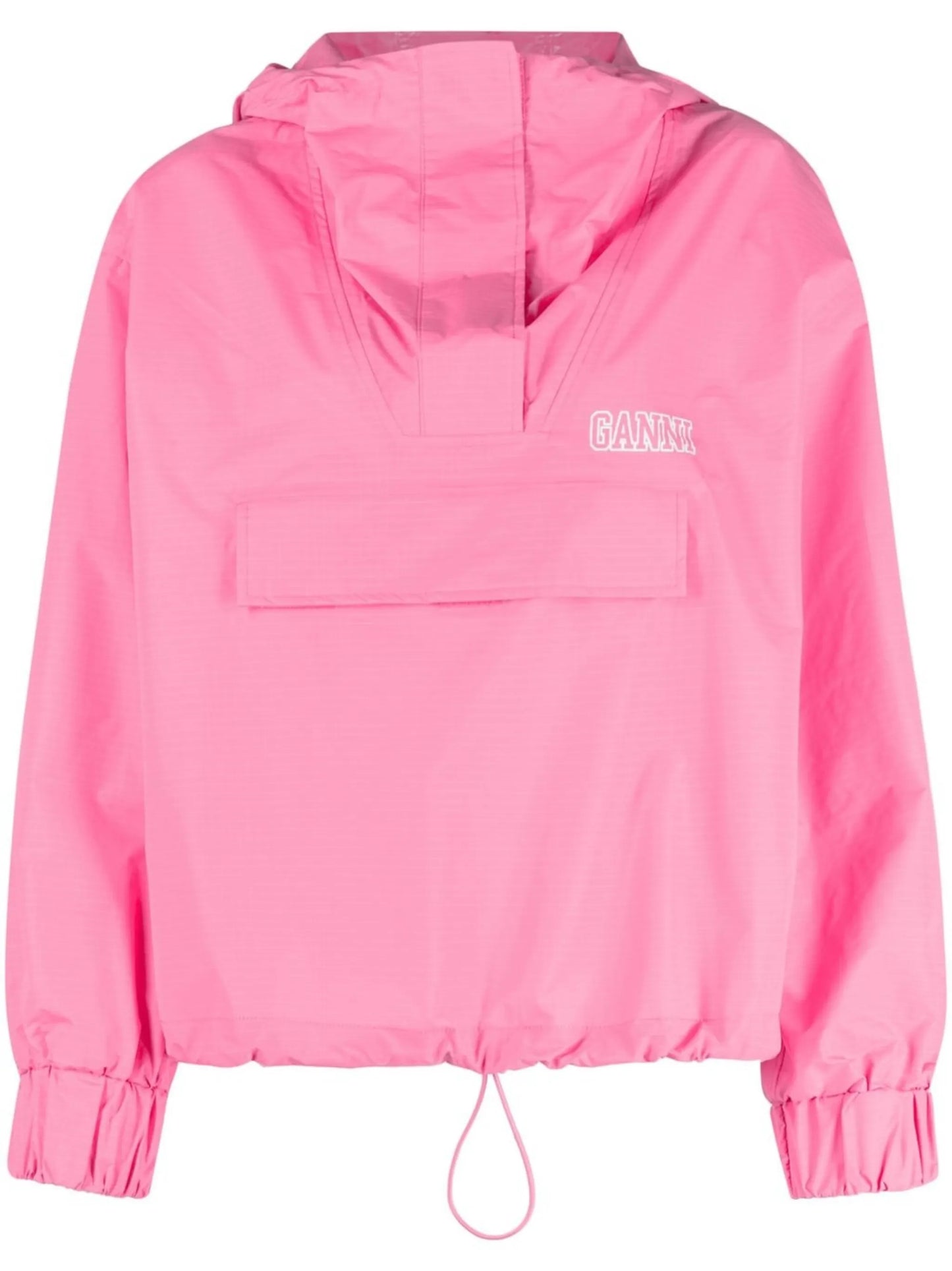 logo-print hooded windbreaker