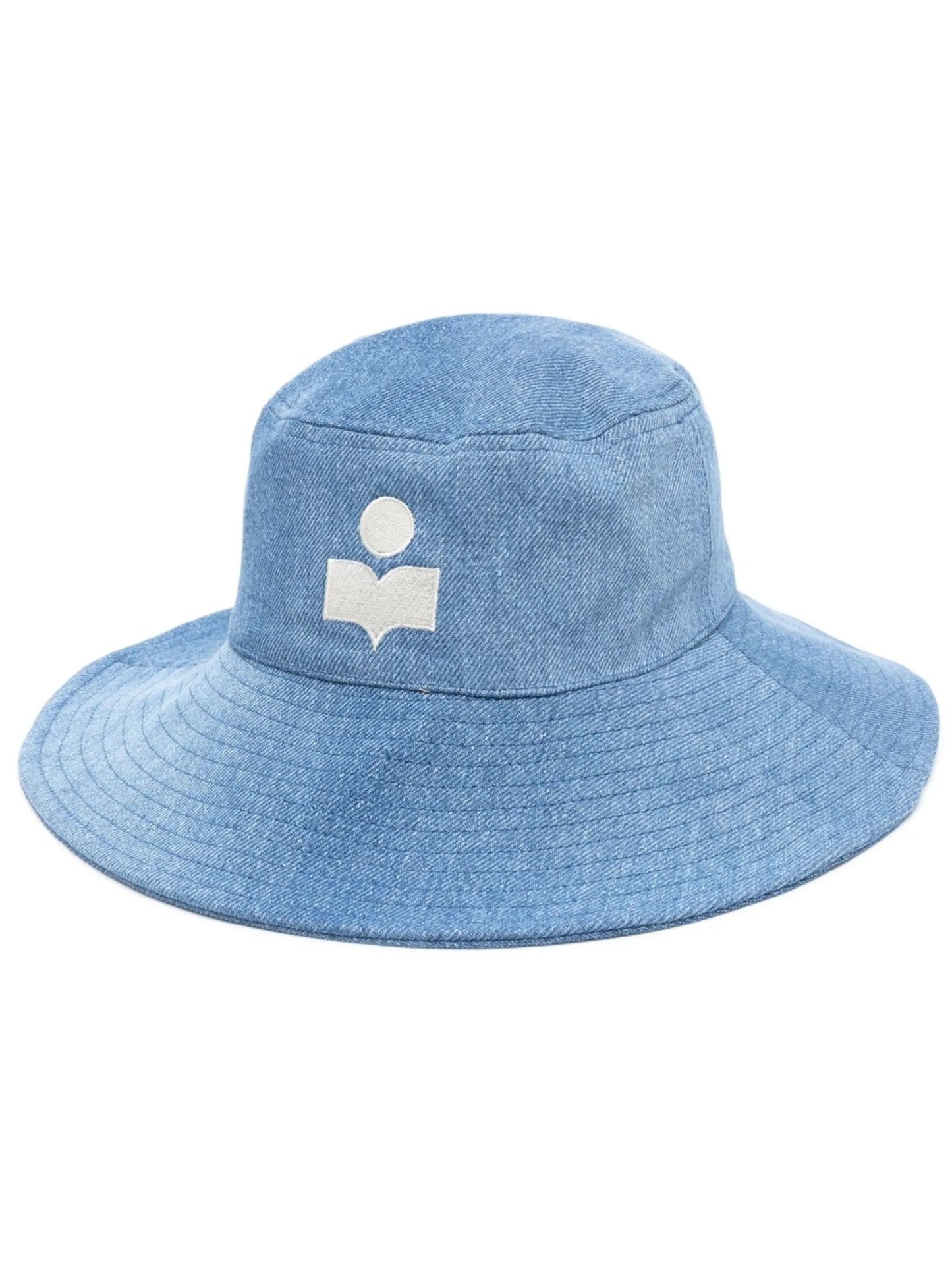 logo-print denim sun hat