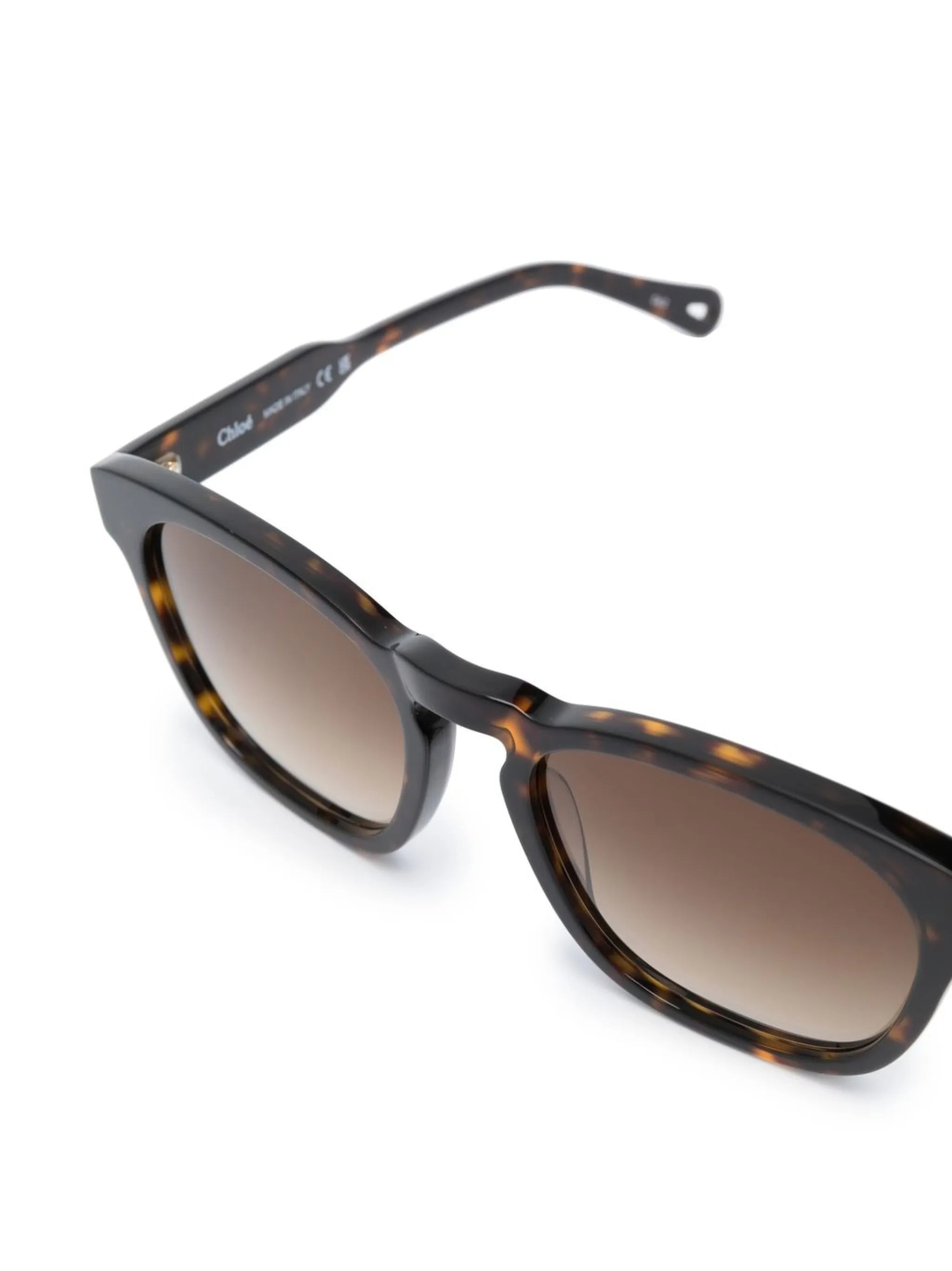 tortoiseshell-effect square-frame sunglasses