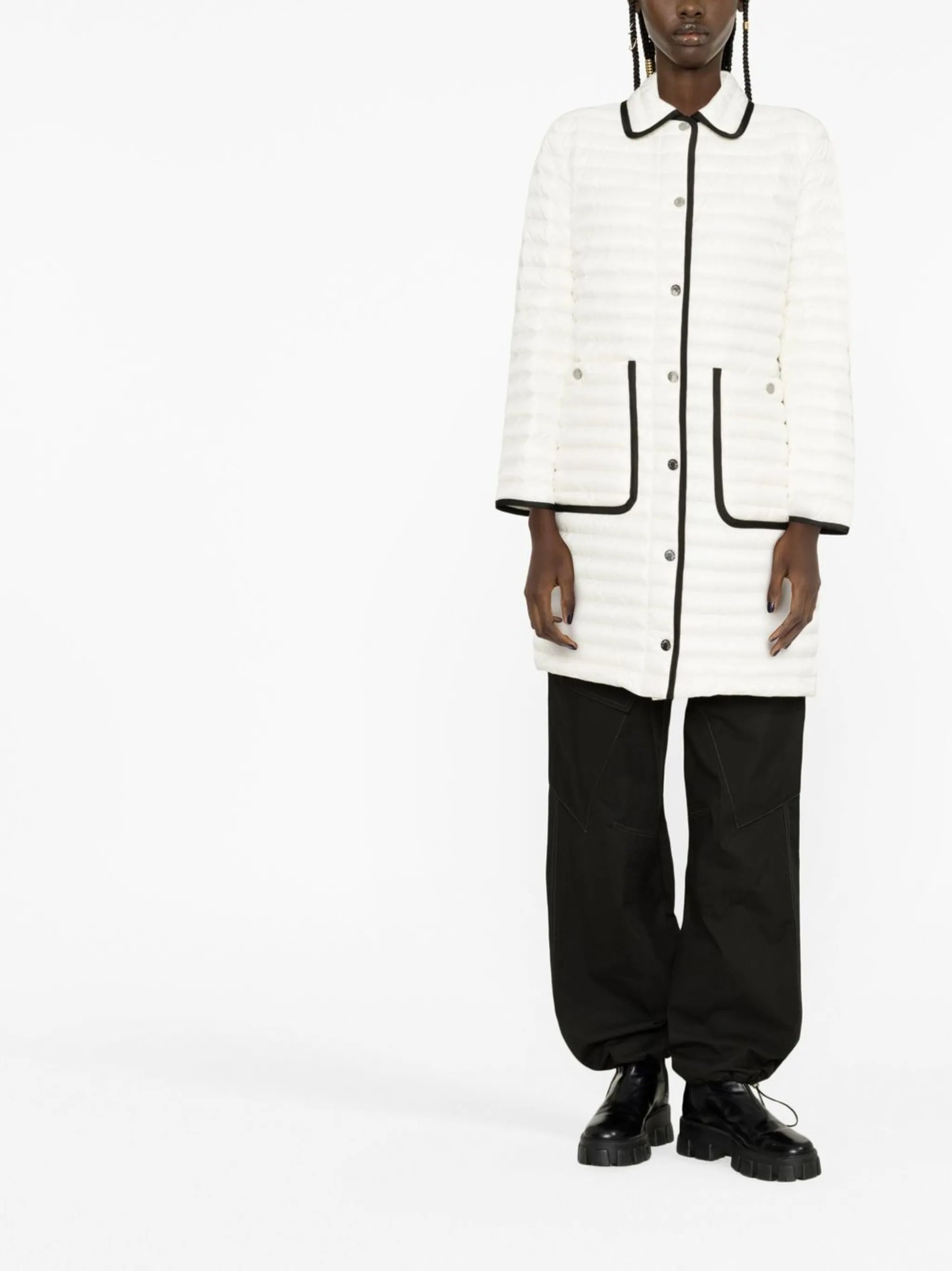 Nettes two-tone quilted coat