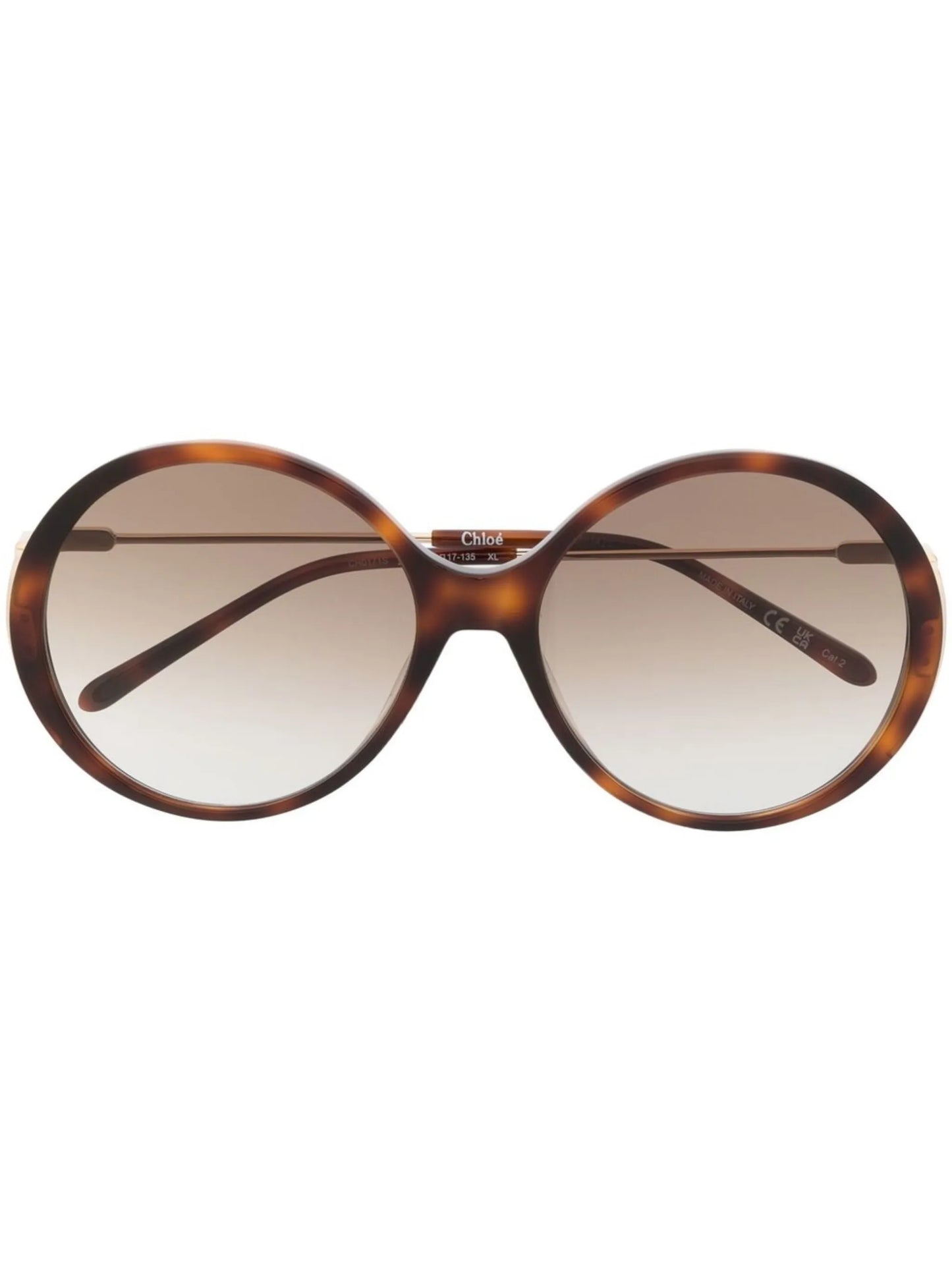 tortoiseshell-effect round sunglasses