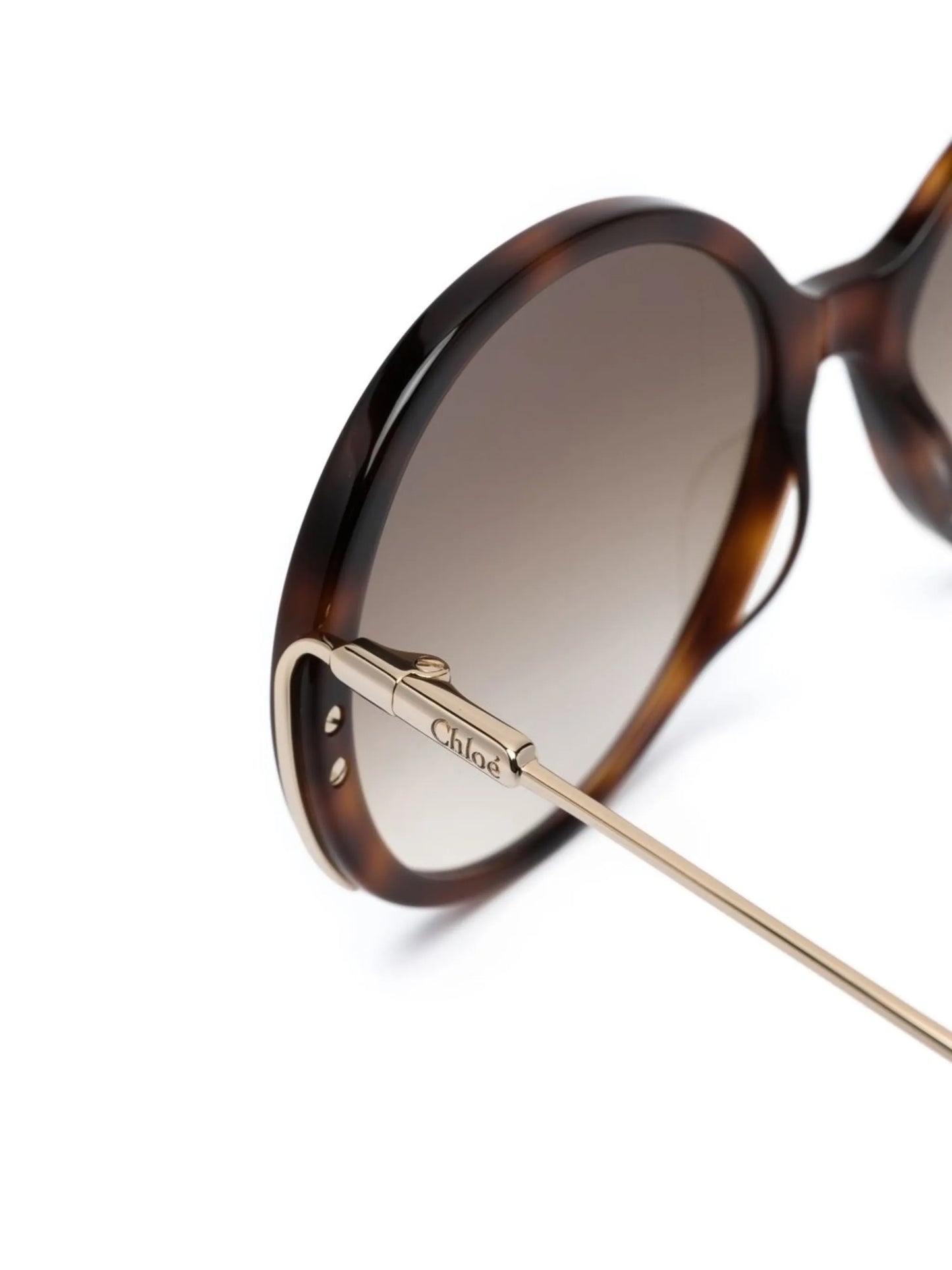 tortoiseshell-effect round sunglasses
