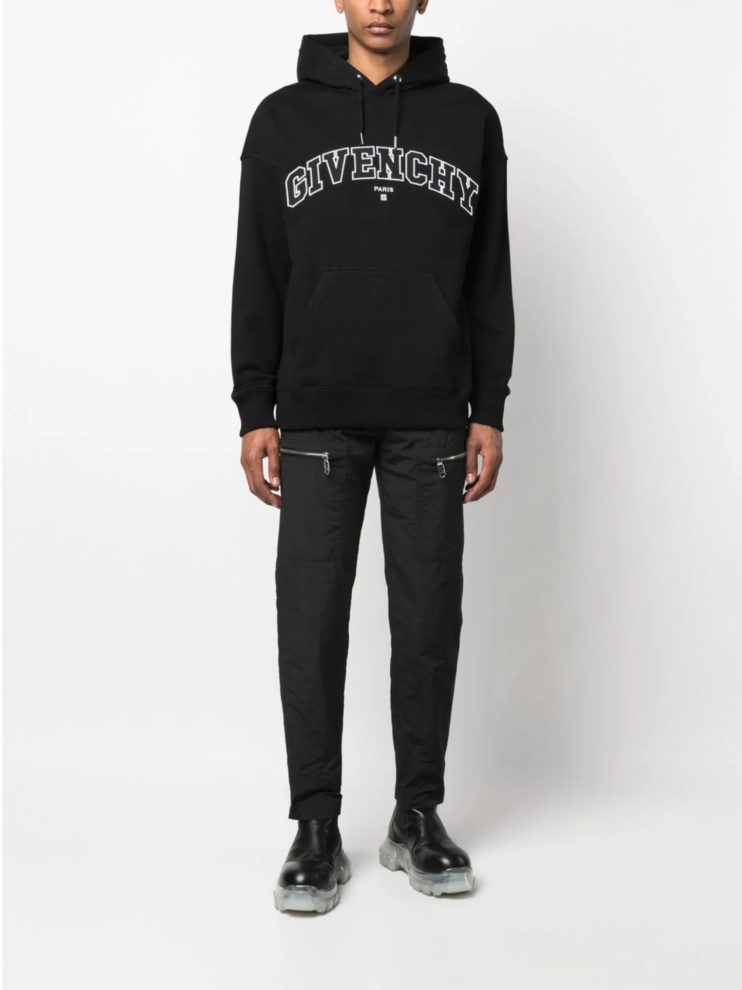 embroidered-logo cotton hoodie