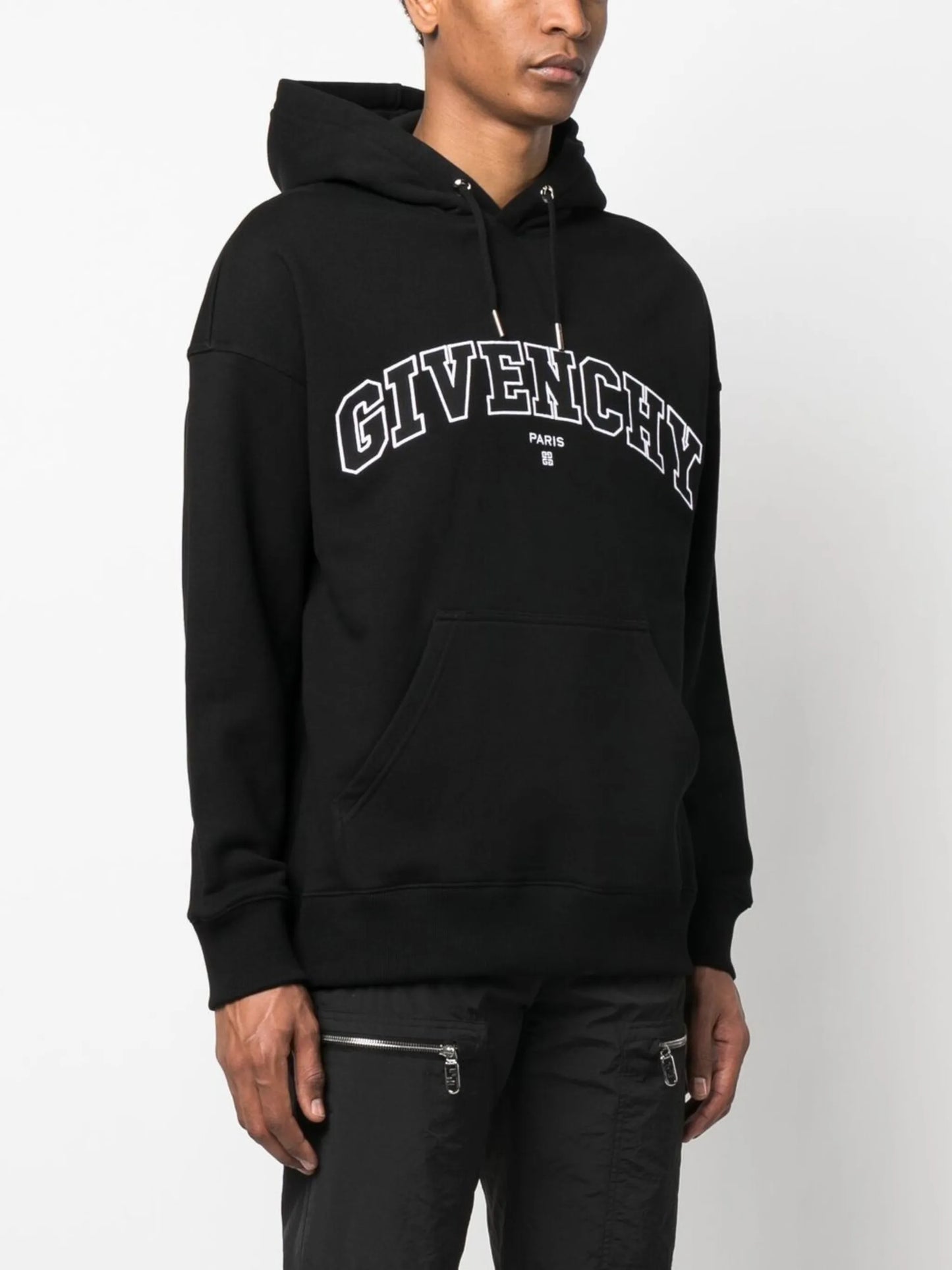 embroidered-logo cotton hoodie