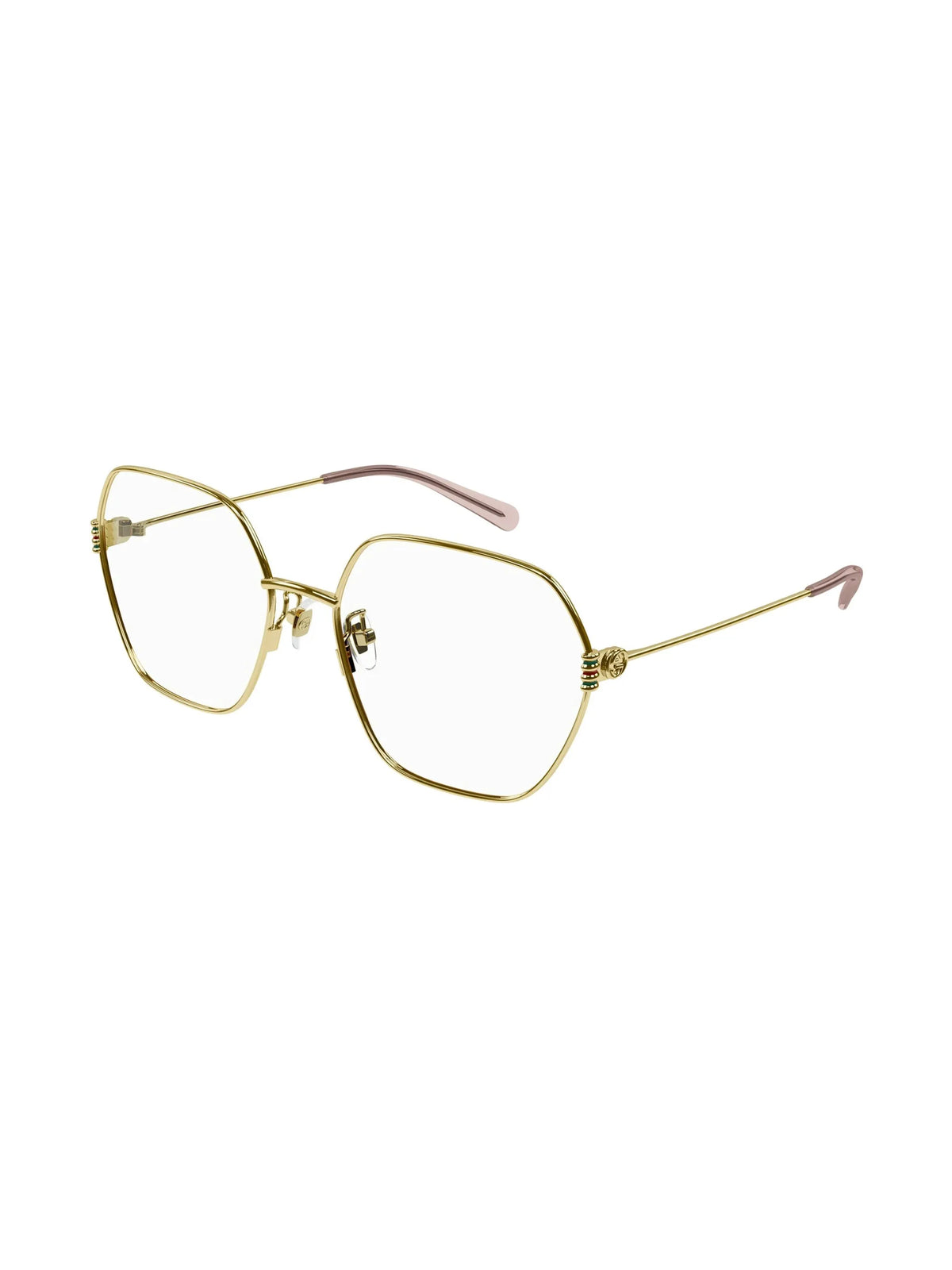 geometric-frame glasses
