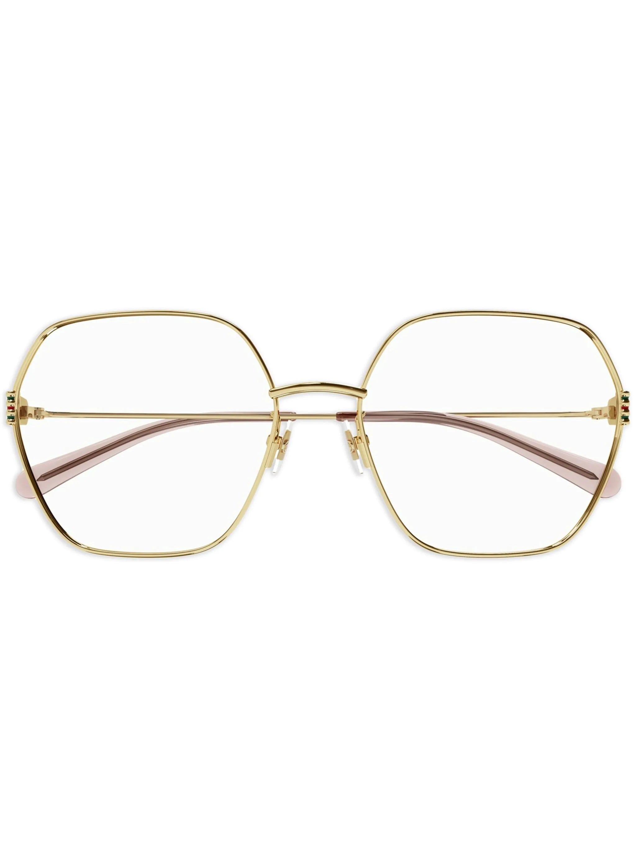 geometric-frame glasses