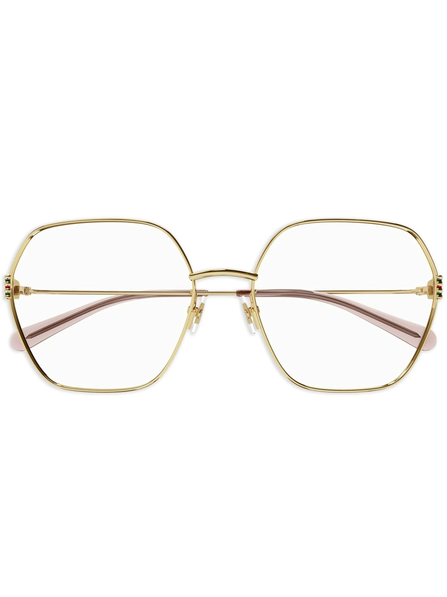 geometric-frame glasses