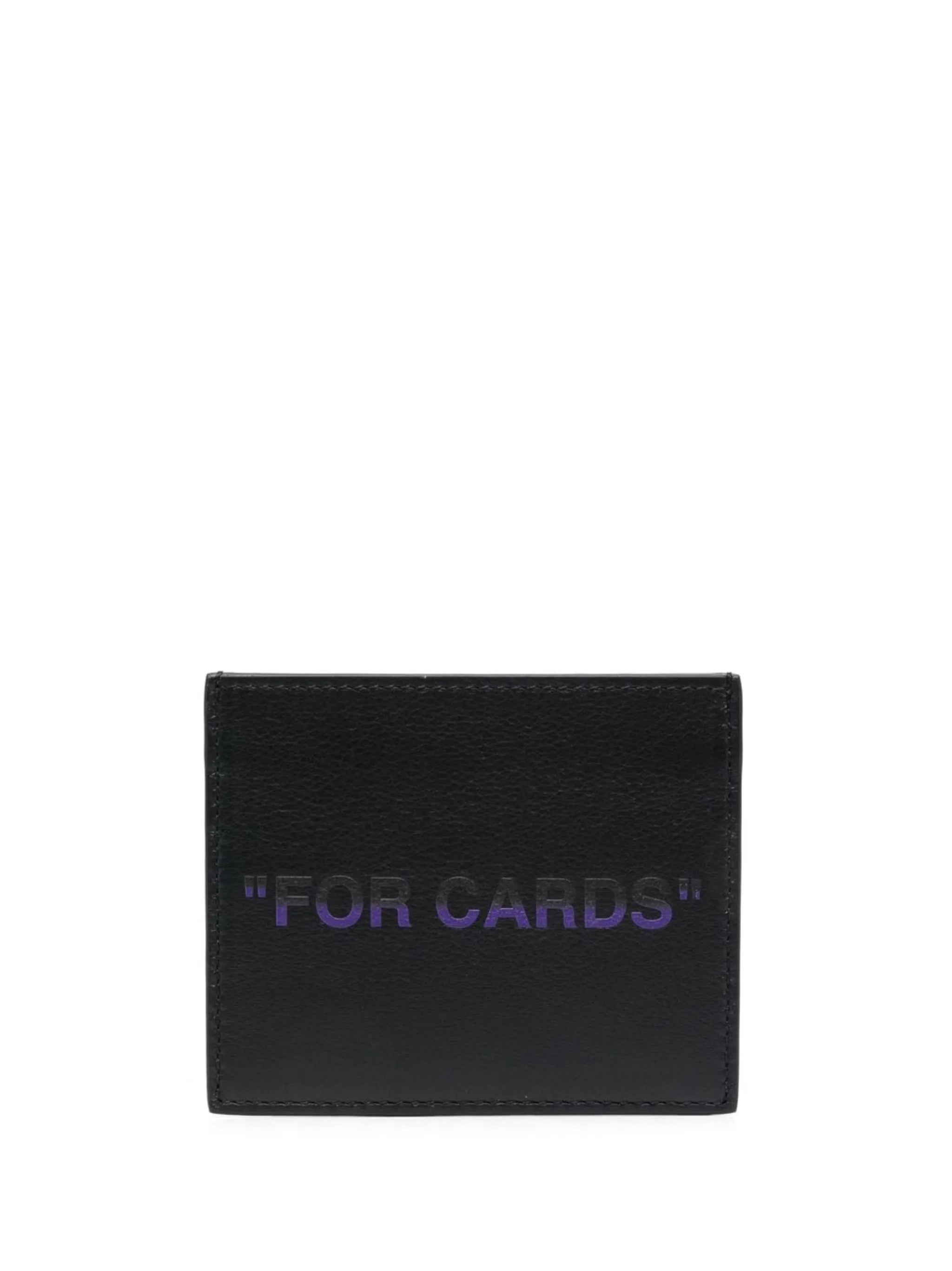 slogan print leather cardholder