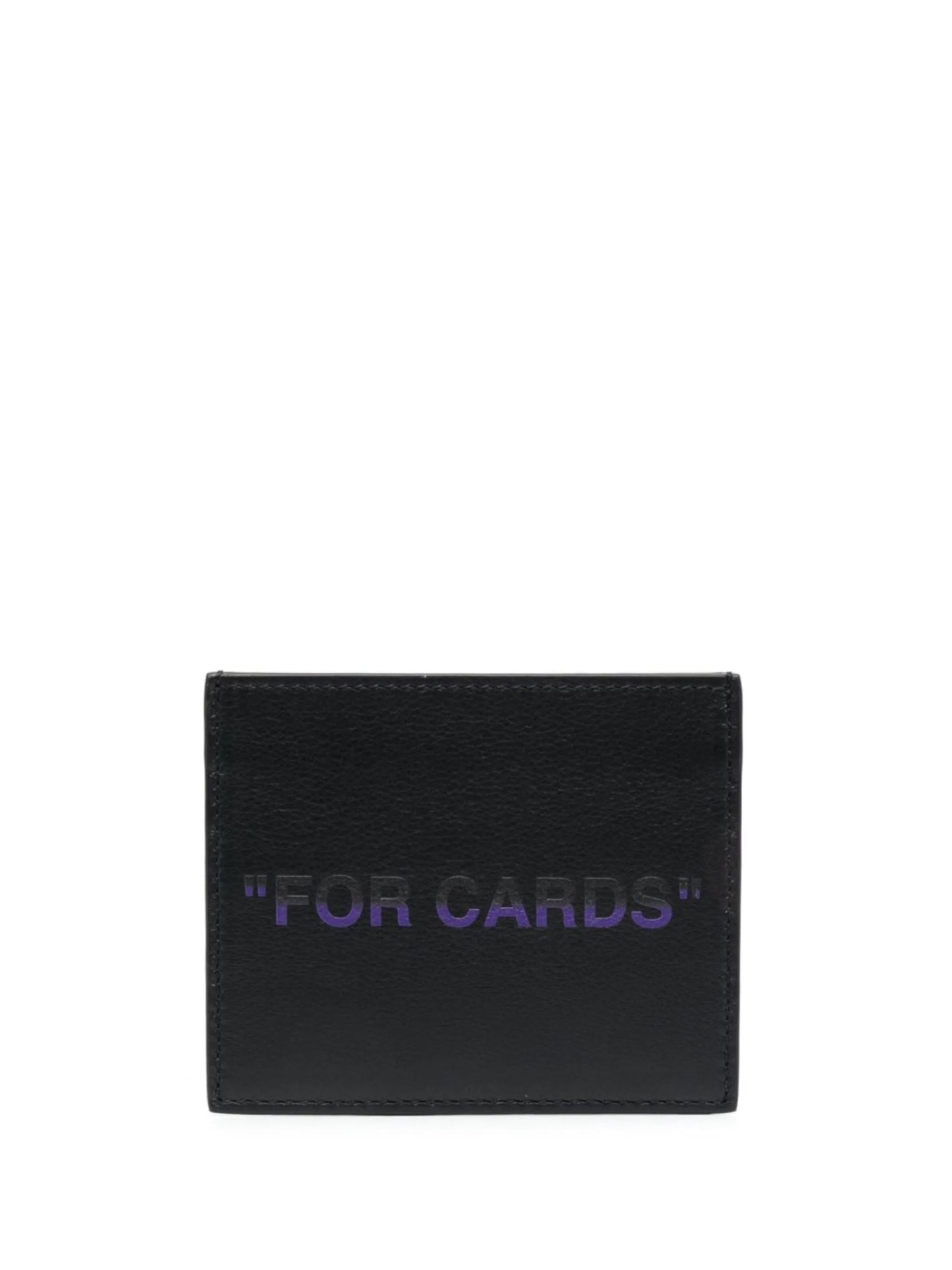 slogan print leather cardholder