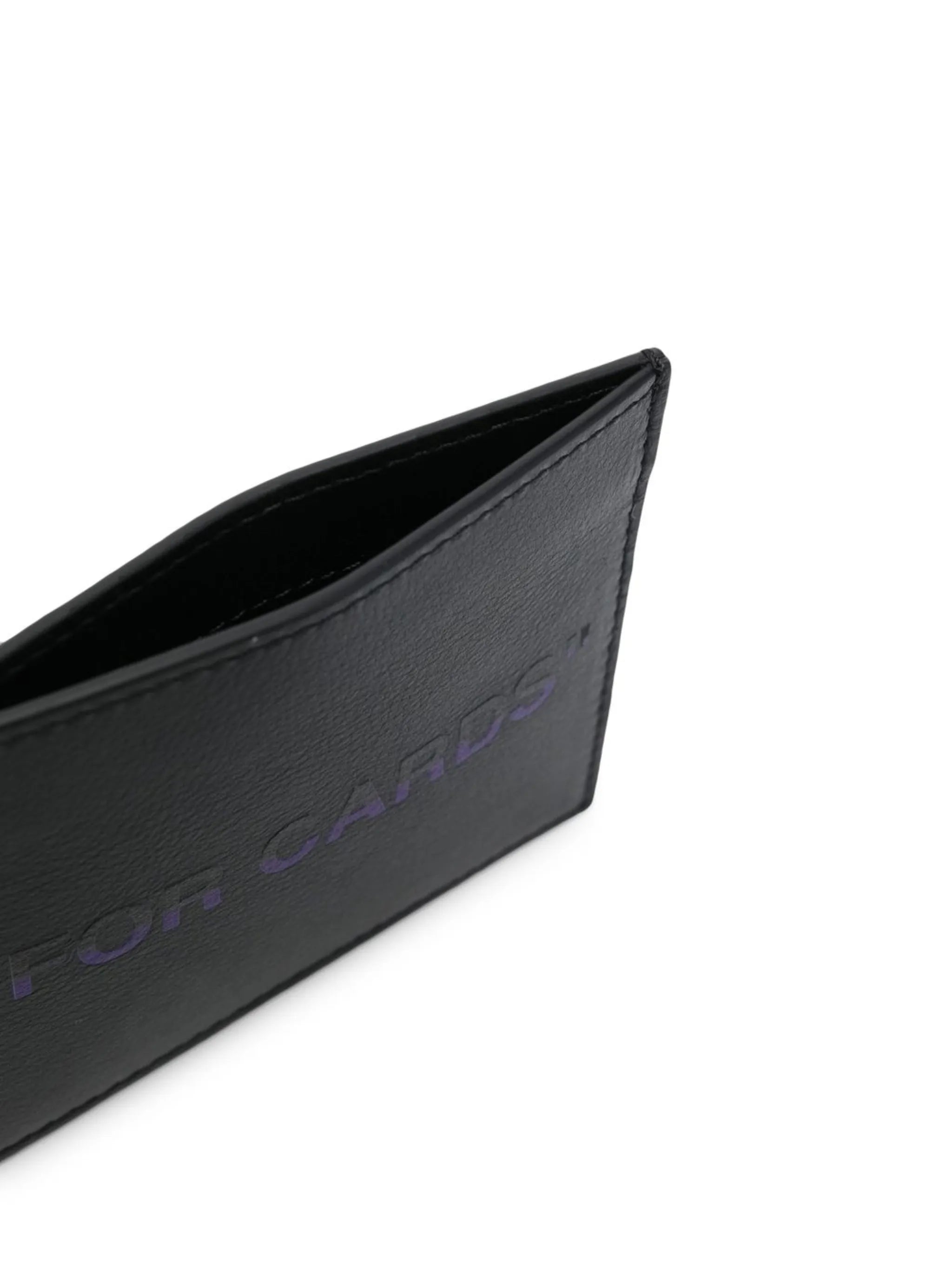 slogan print leather cardholder