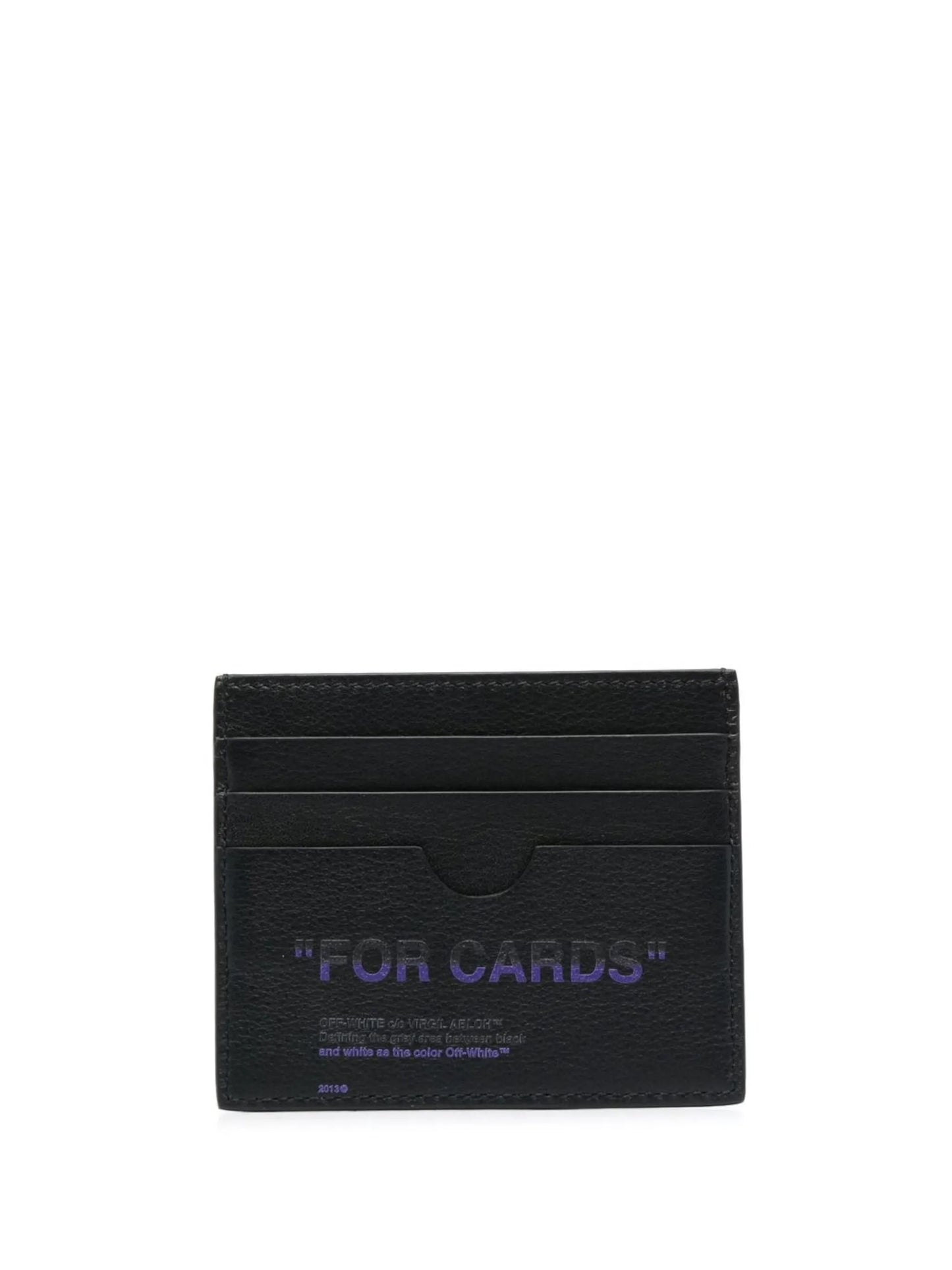 slogan print leather cardholder