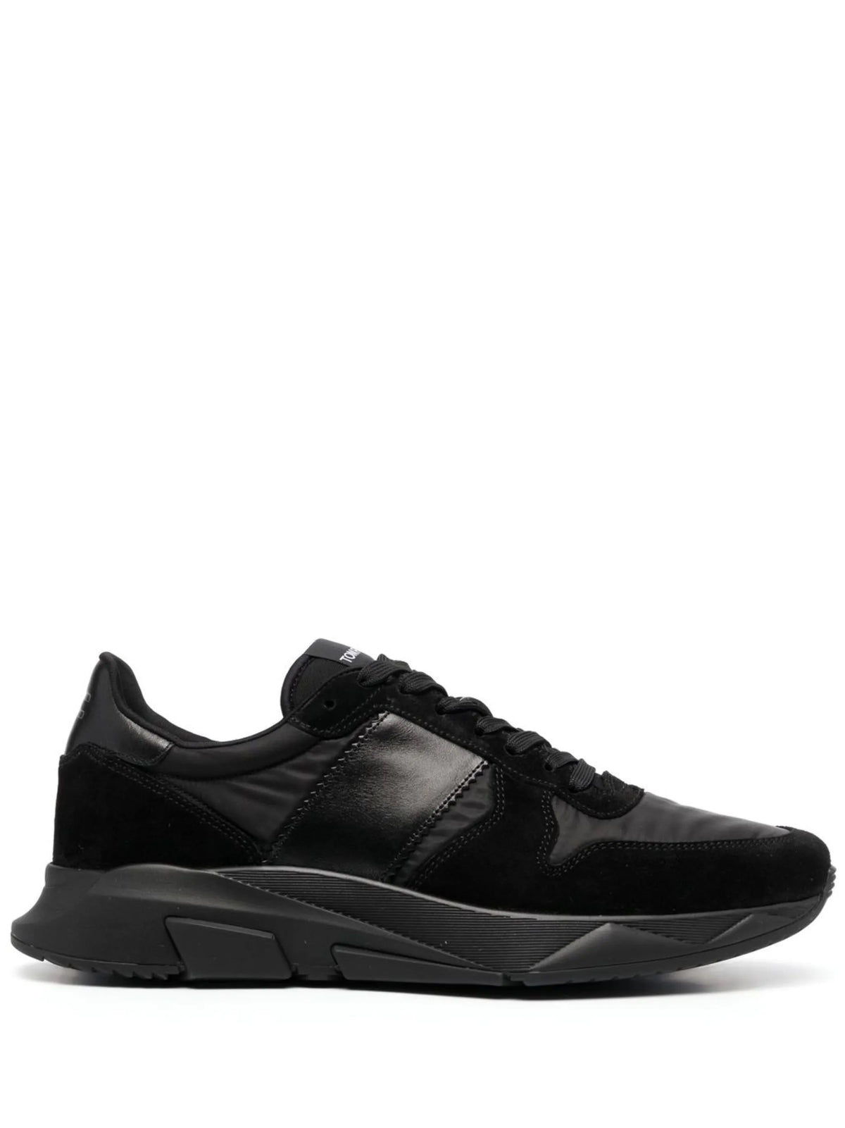 panelled lace-up sneakers