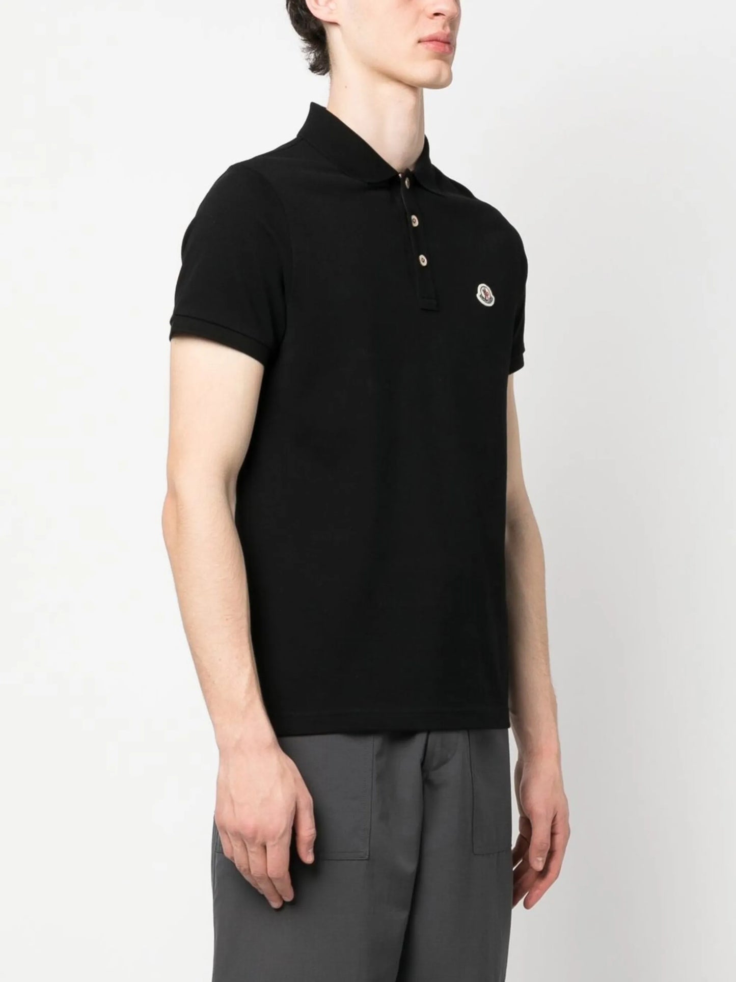 logo-patch polo shirt