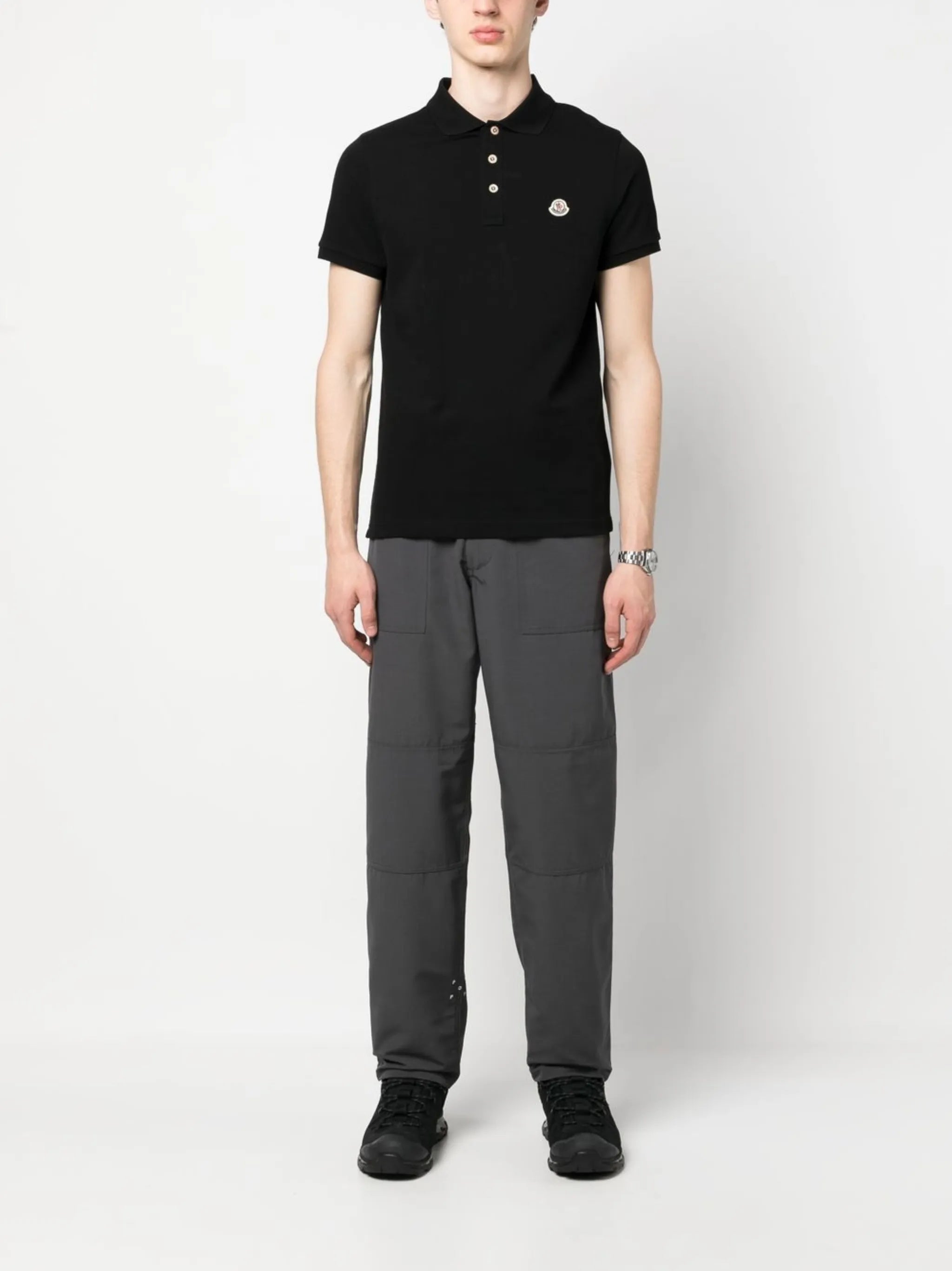 logo-patch polo shirt