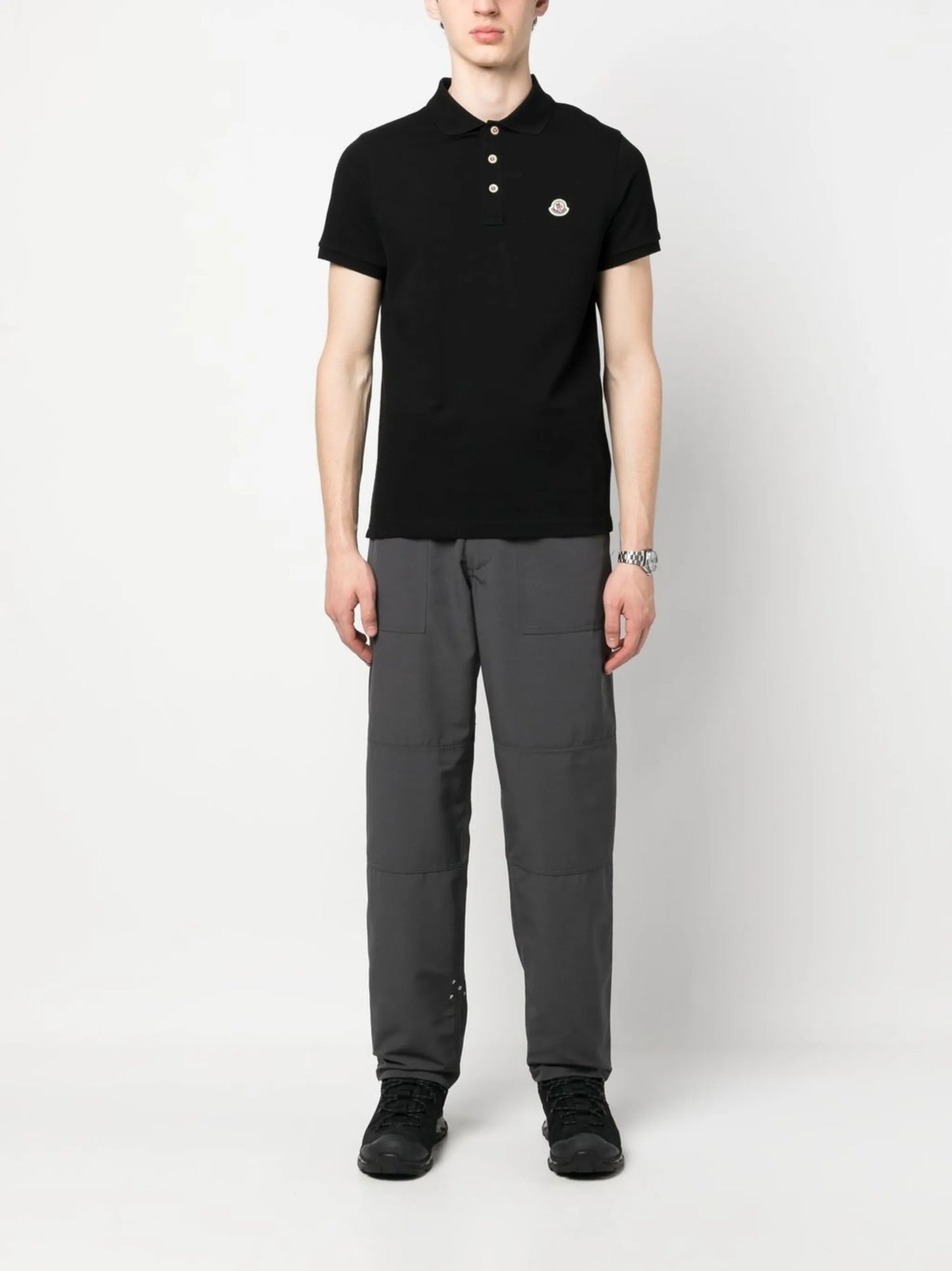 logo-patch polo shirt