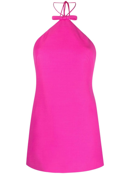 bow-detail halterneck minidress