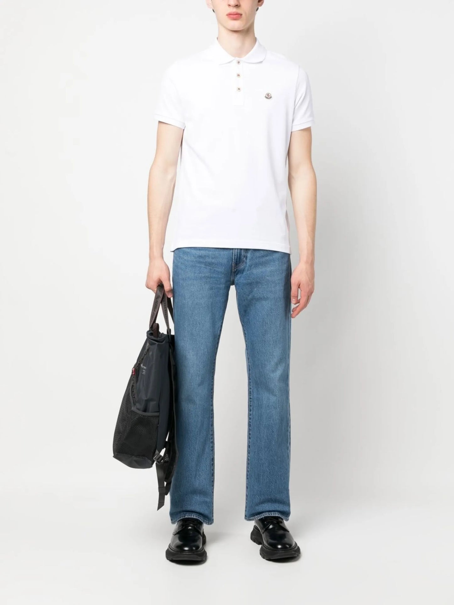 logo-patch polo shirt