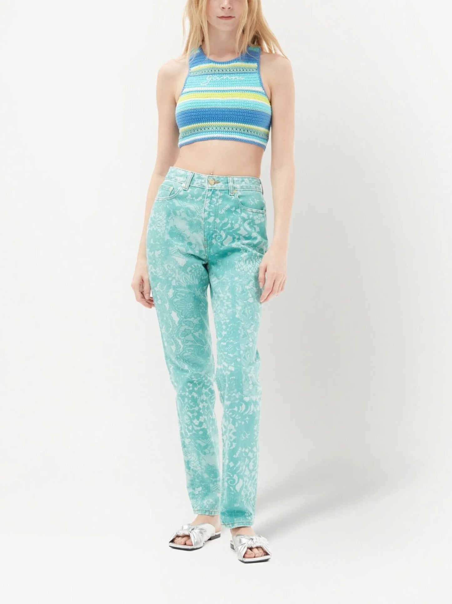 Swigy lace-print jeans