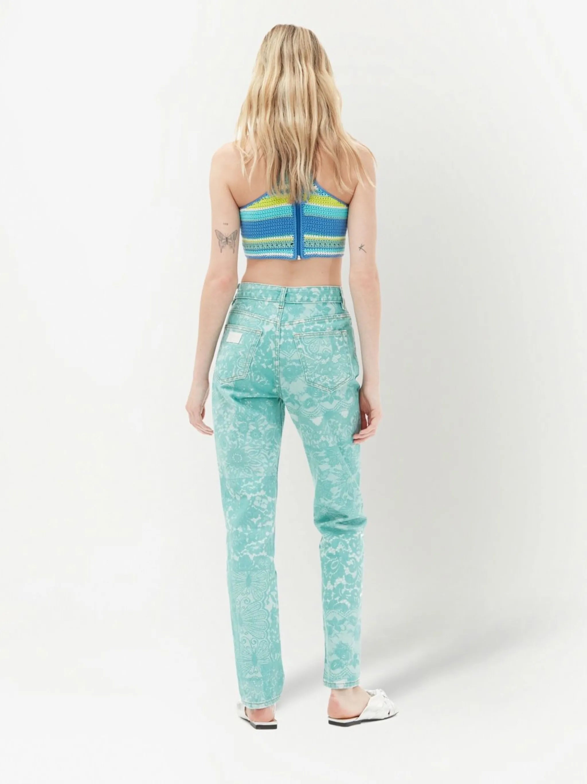 Swigy lace-print jeans