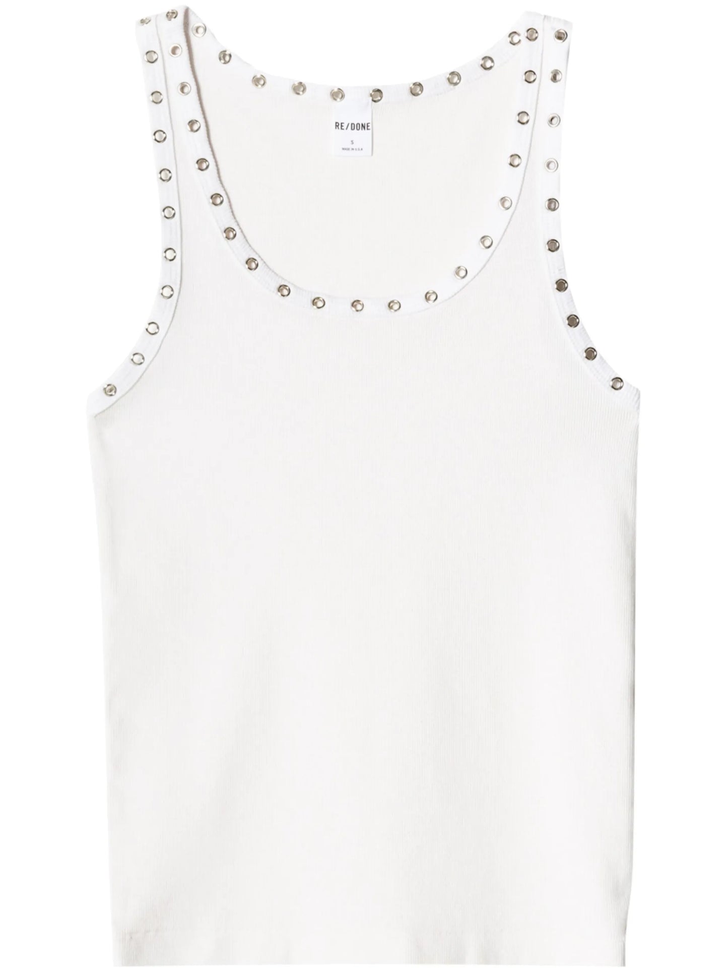 eyelet stretch-cotton tank top