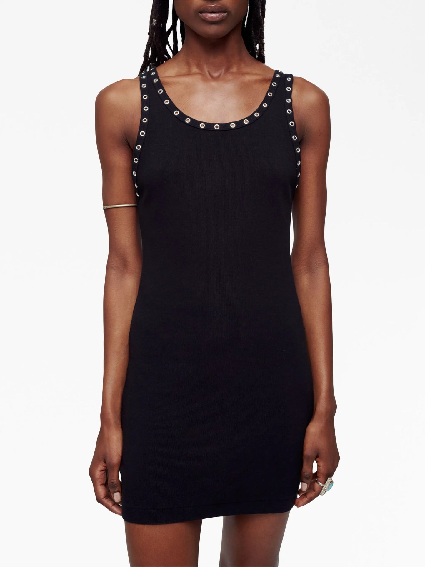 eyelet stretch-cotton tank dress