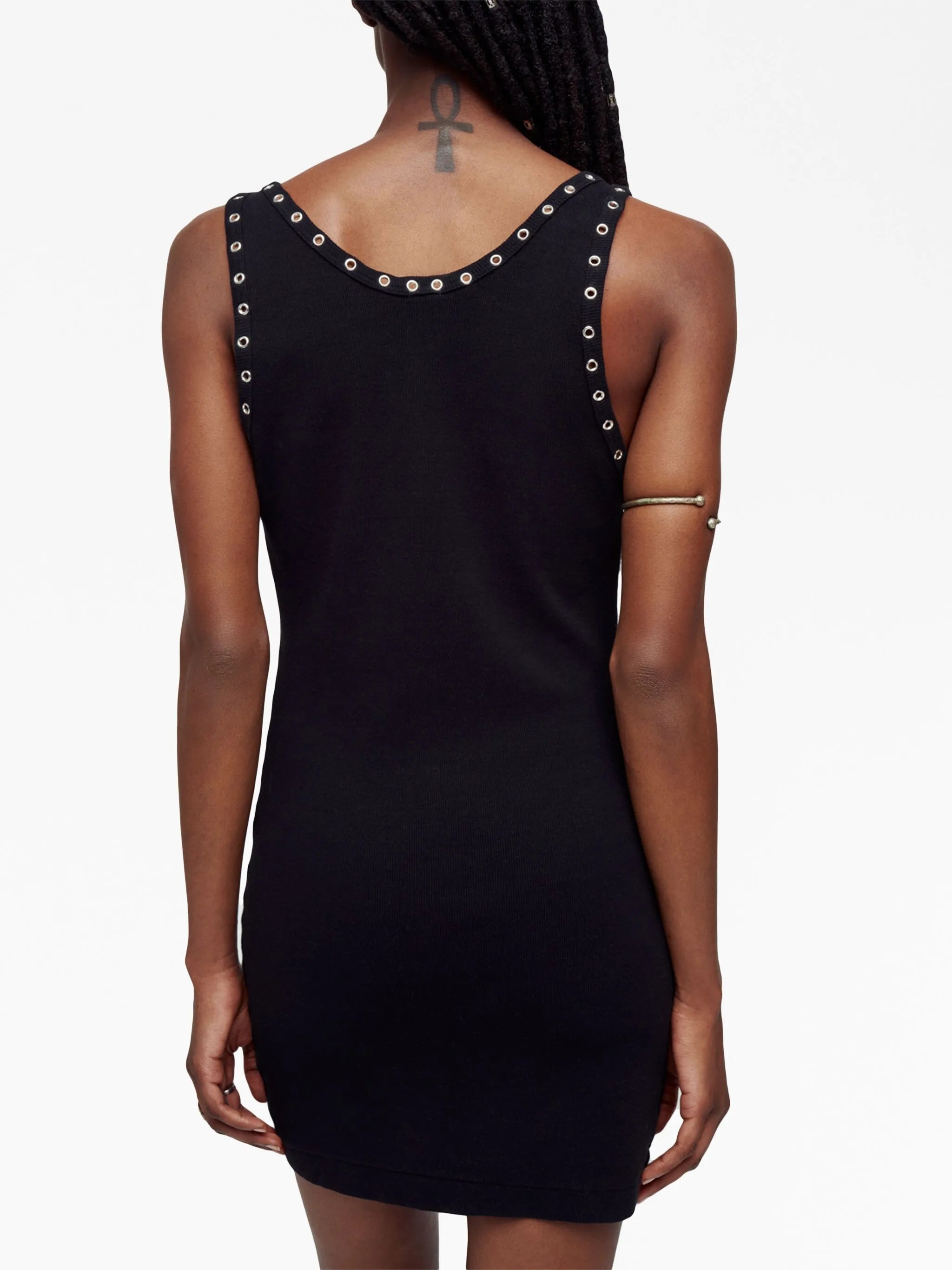 eyelet stretch-cotton tank dress
