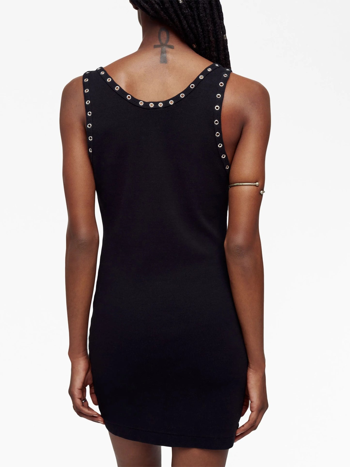 eyelet stretch-cotton tank dress