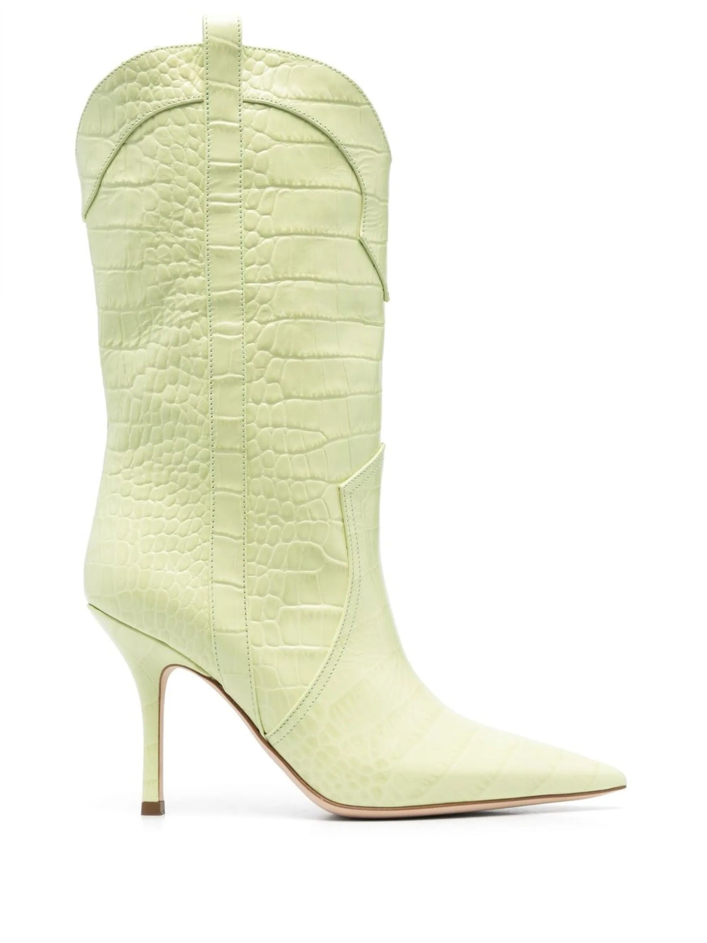 crocodile-embossed stiletto boots