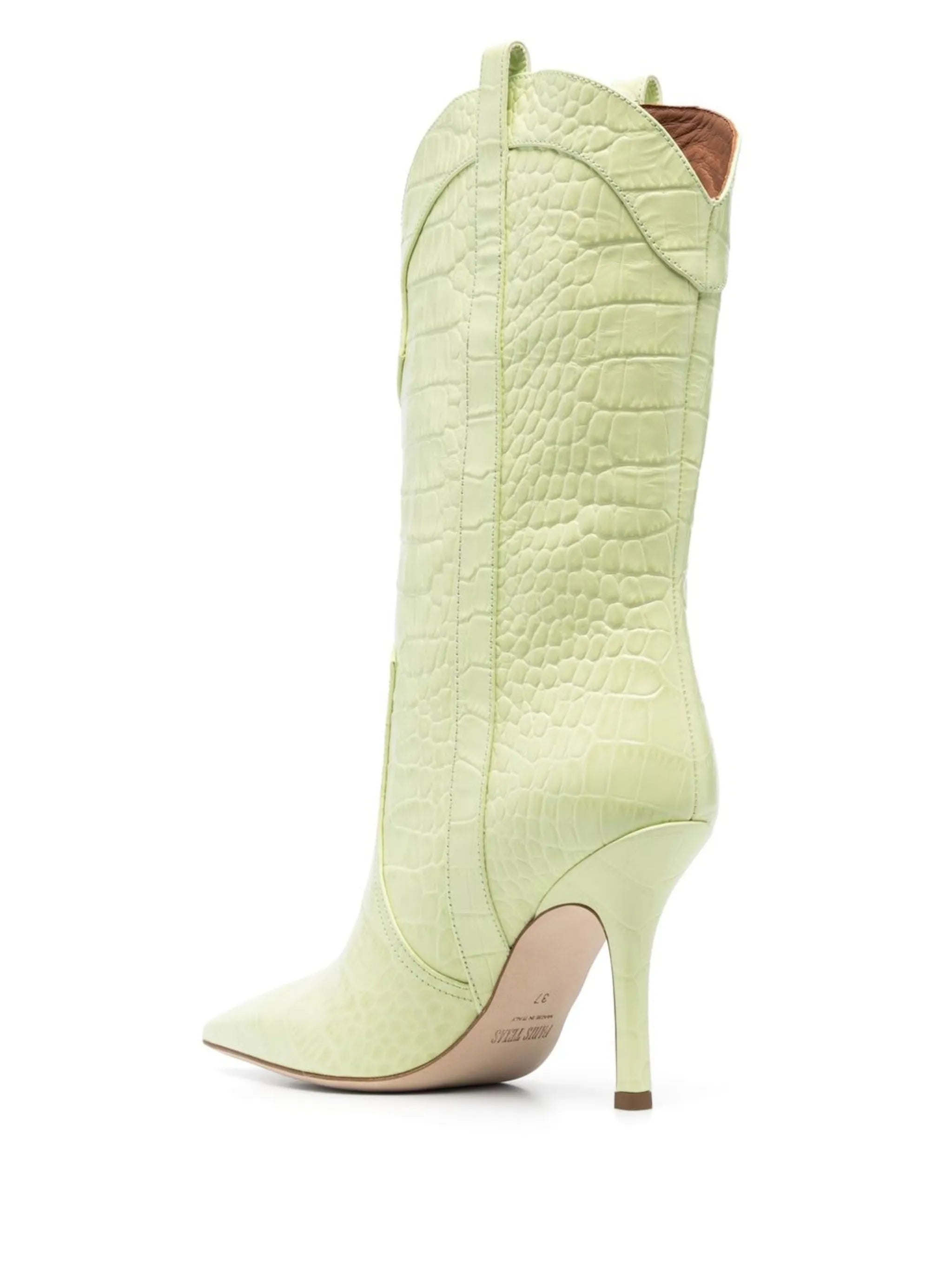 crocodile-embossed stiletto boots
