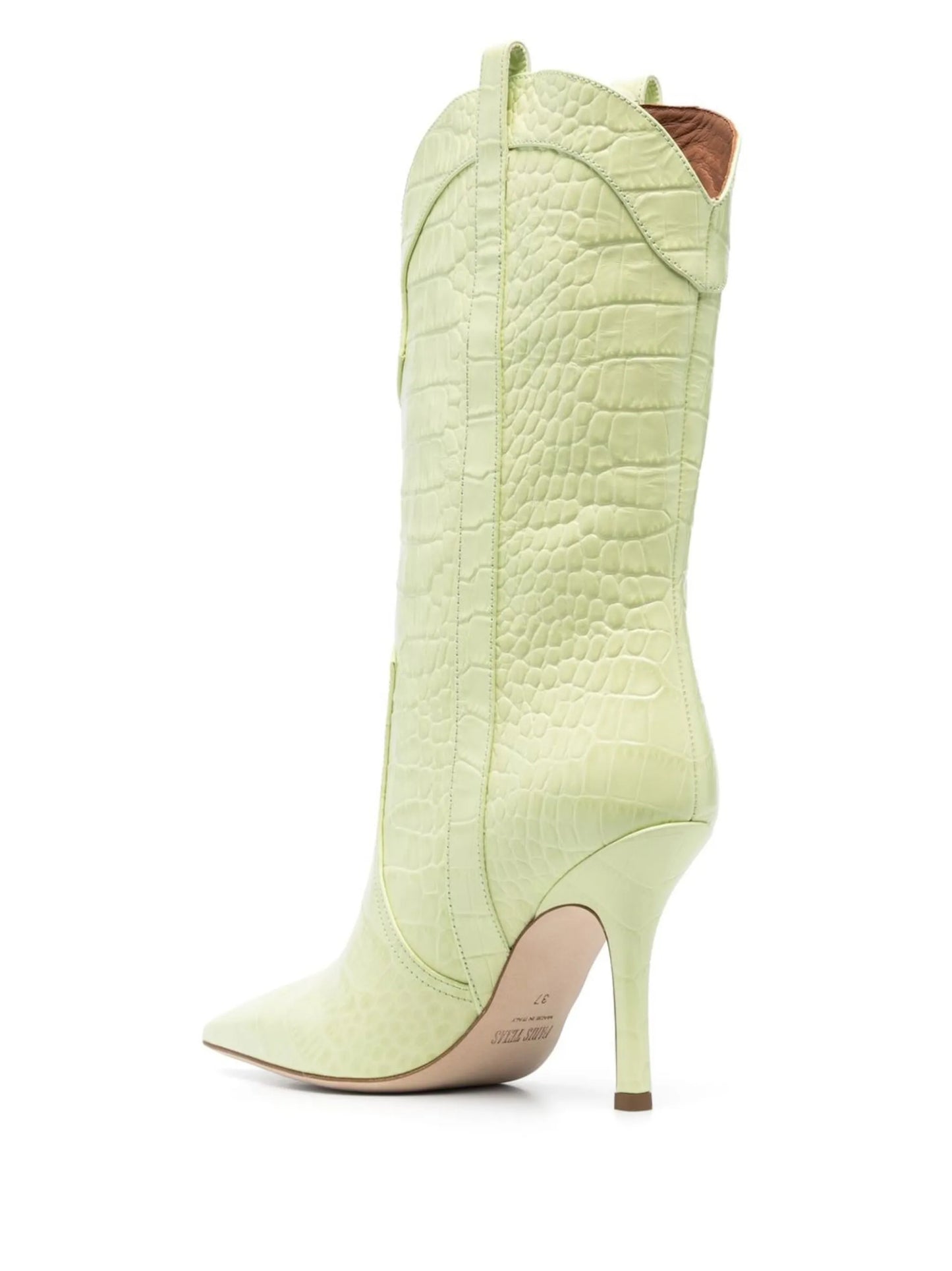 crocodile-embossed stiletto boots