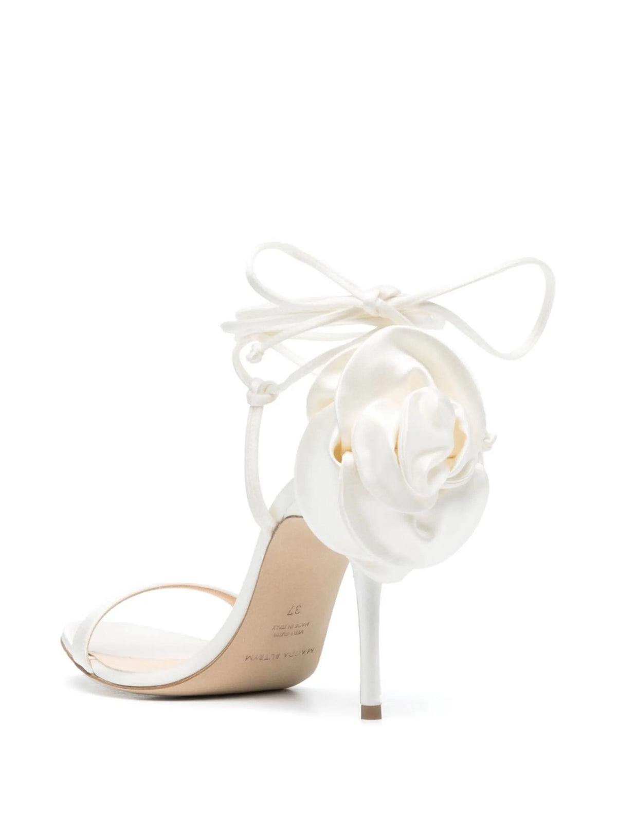 105mm flower satin sandals