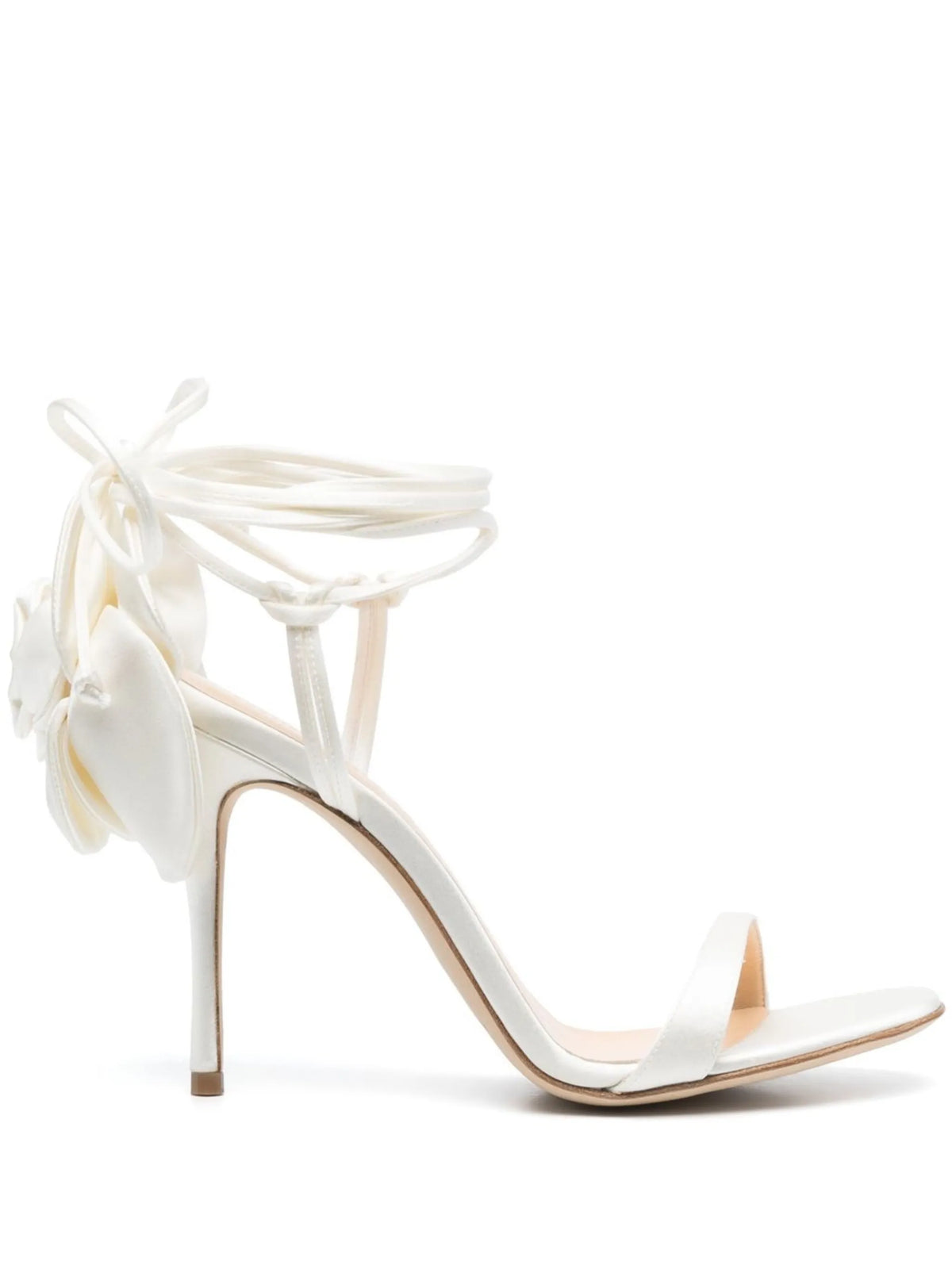 105mm flower satin sandals